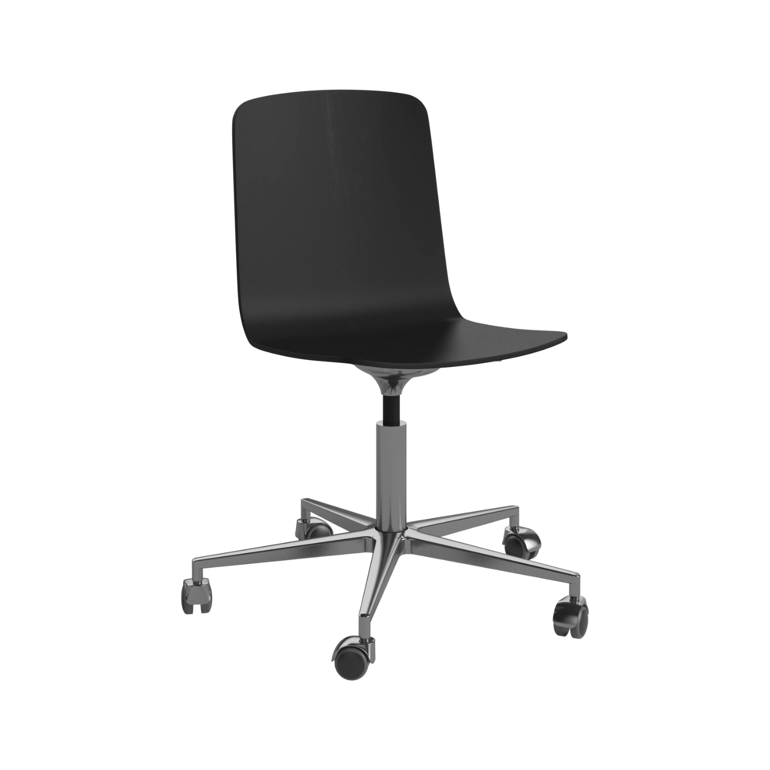 Palm Office Chair schwarzes Furnier mit einer Metallbasis