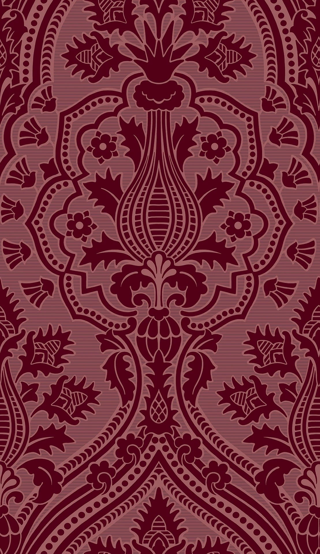 Tapeta THE PEARWOOD COLLECTION - Pugin Palace Flock bordowy Cole & Son    Eye on Design