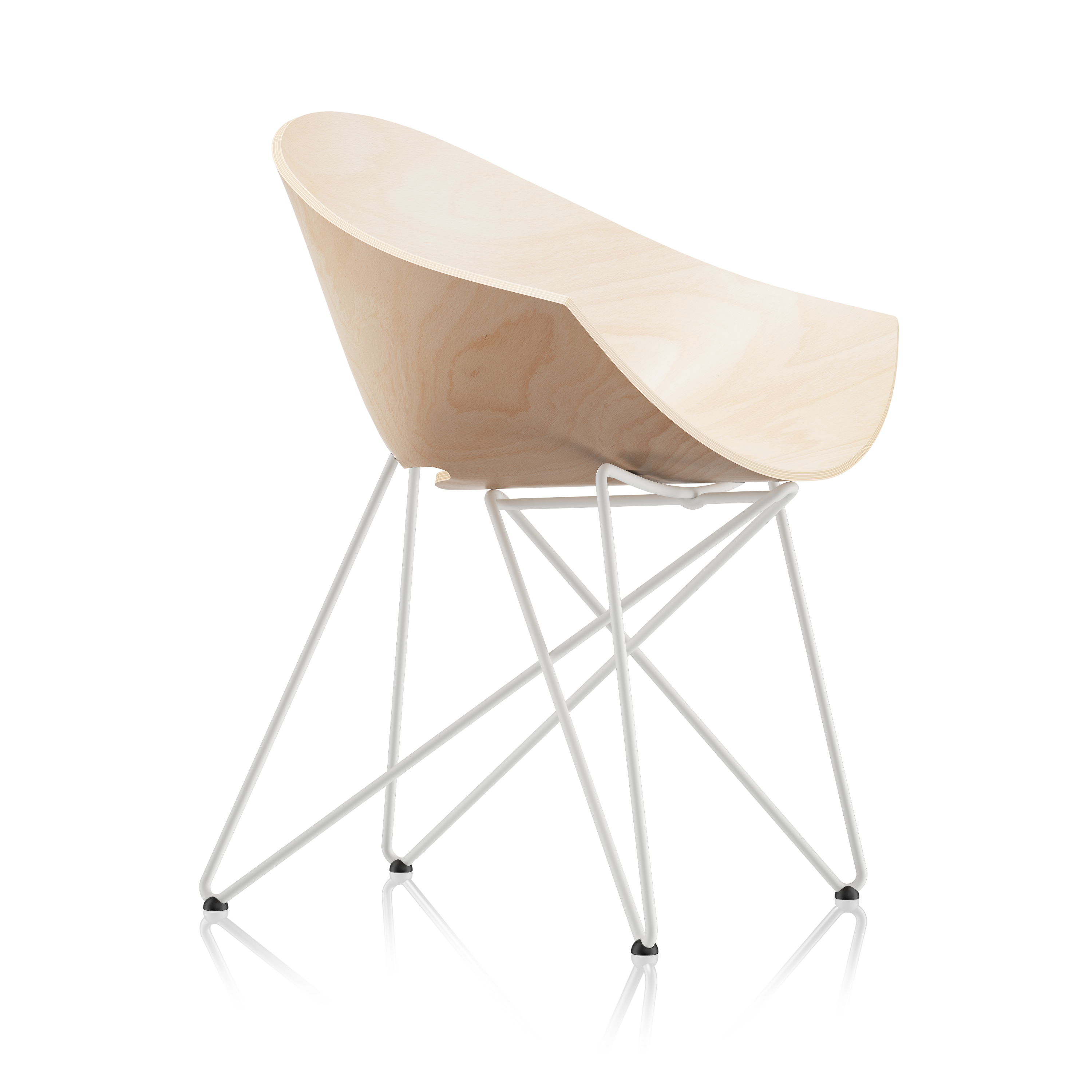 Krzesło RM56 buk Vzór Buk naturalny Biały  Eye on Design
