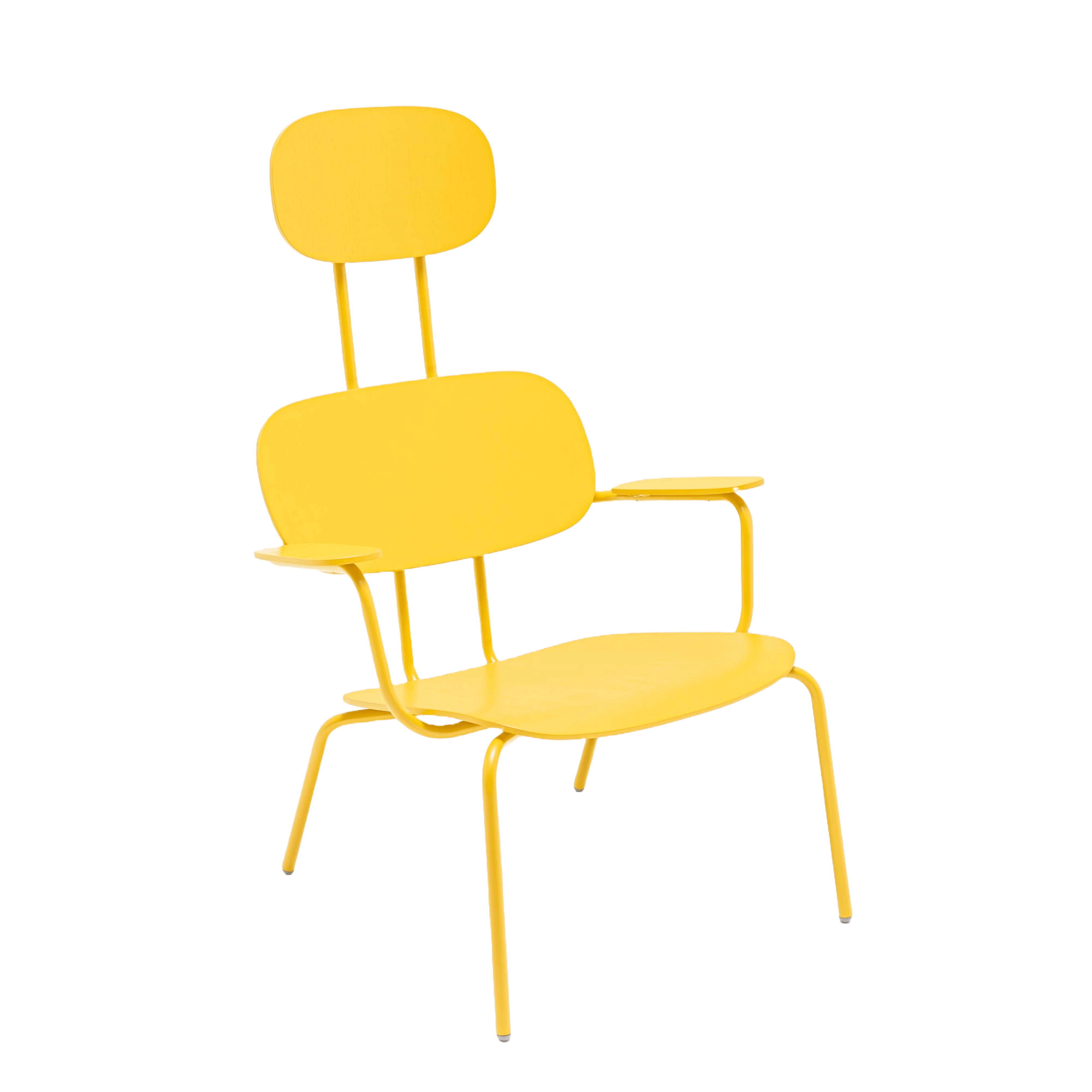 Fotel z zagłówkiem NEW SCHOOL LOUNGE żółty MDD    Eye on Design