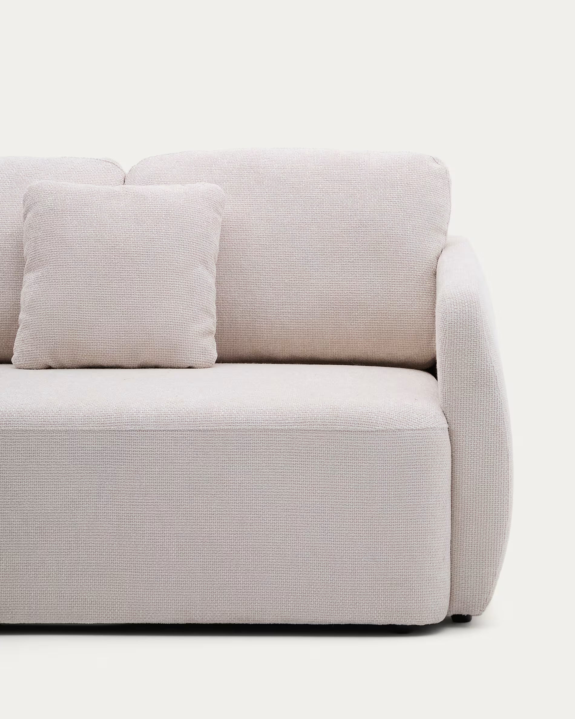 Linksseitige Ecksofa Klapper 3-Personen Écru Laira