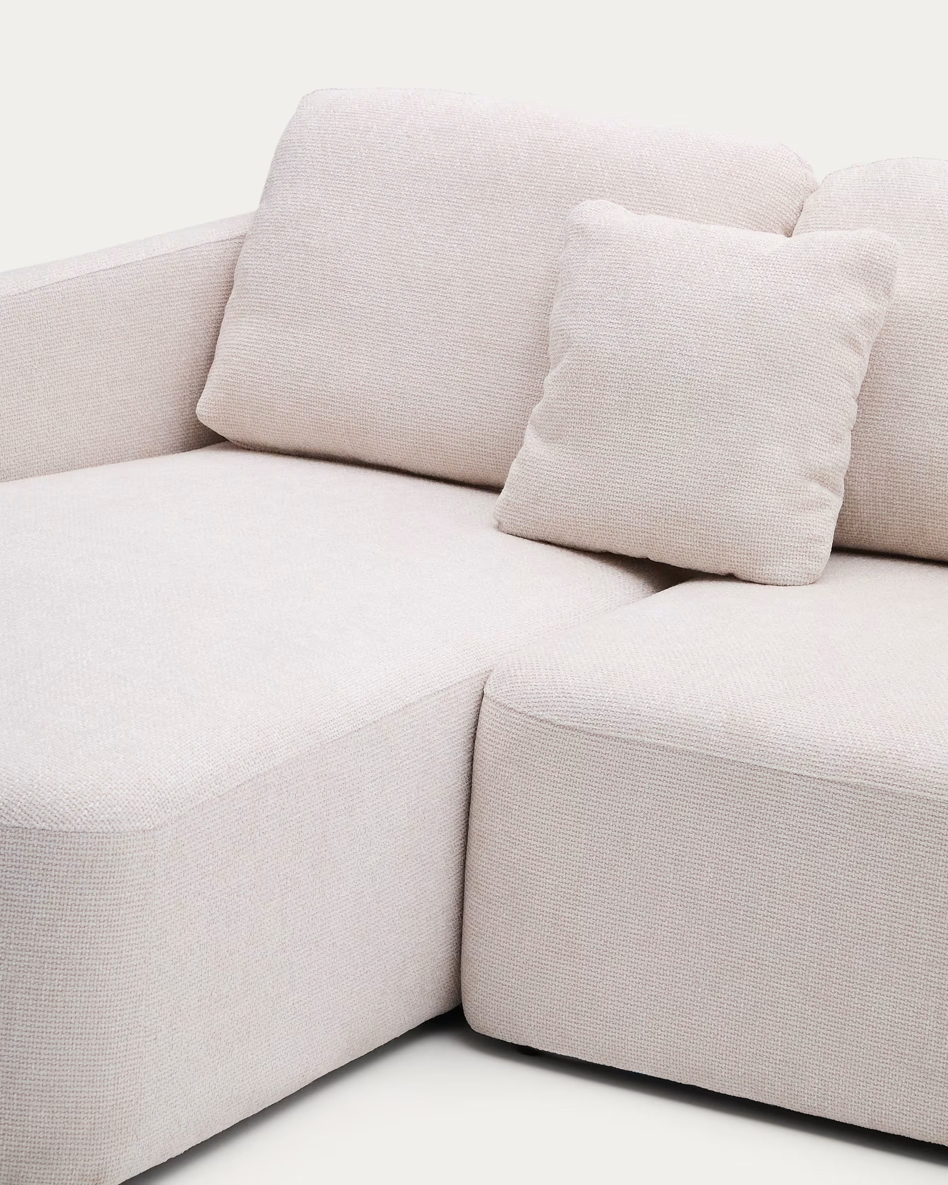 Linksseitige Ecksofa Klapper 3-Personen Écru Laira