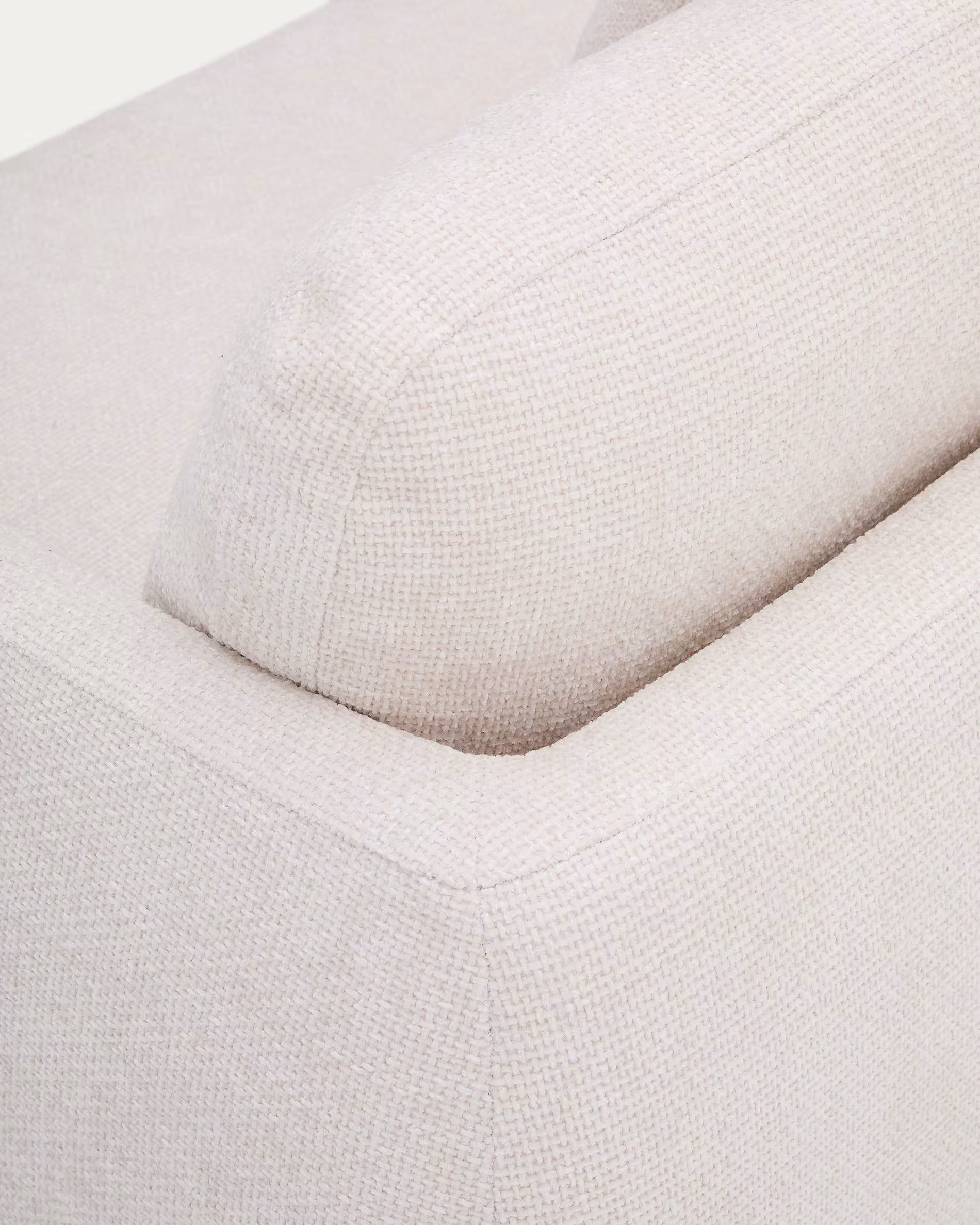 Linksseitige Ecksofa Klapper 3-Personen Écru Laira