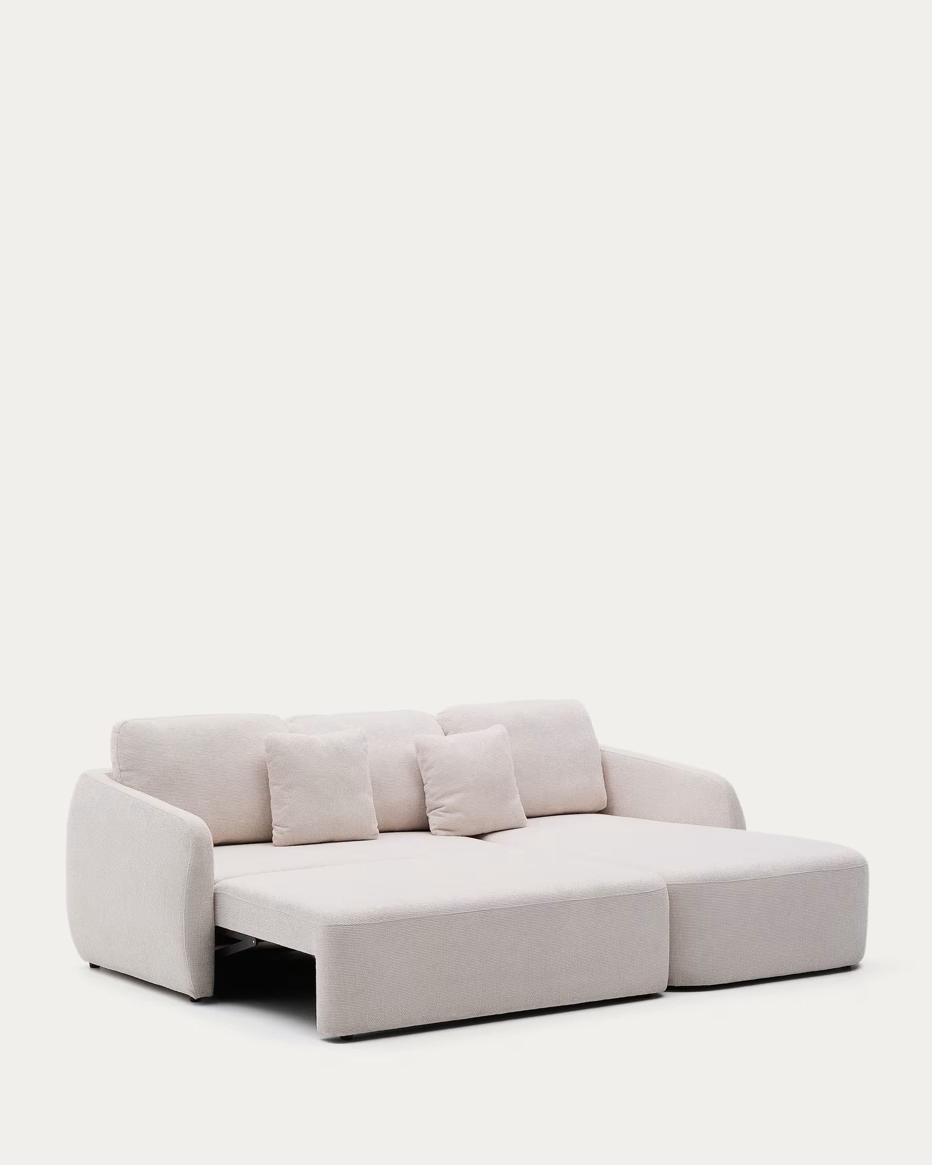 Linksseitige Ecksofa Klapper 3-Personen Écru Laira
