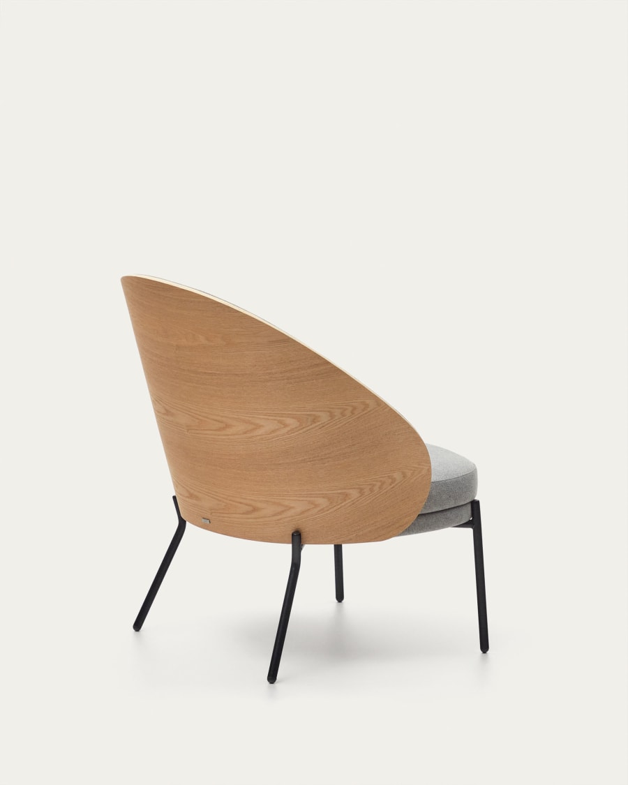 Eama light gray chair with ash finish