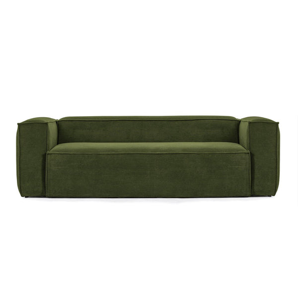Sofa 3-osobowa BLOK zielony sztruks La Forma    Eye on Design