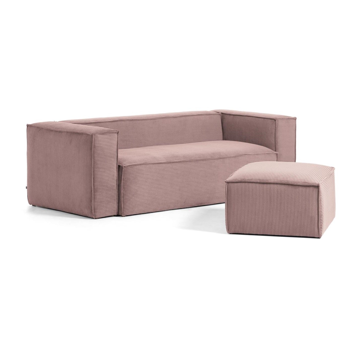 Sofa 3-osobowa BLOK jasnoróżowy sztruks La Forma    Eye on Design