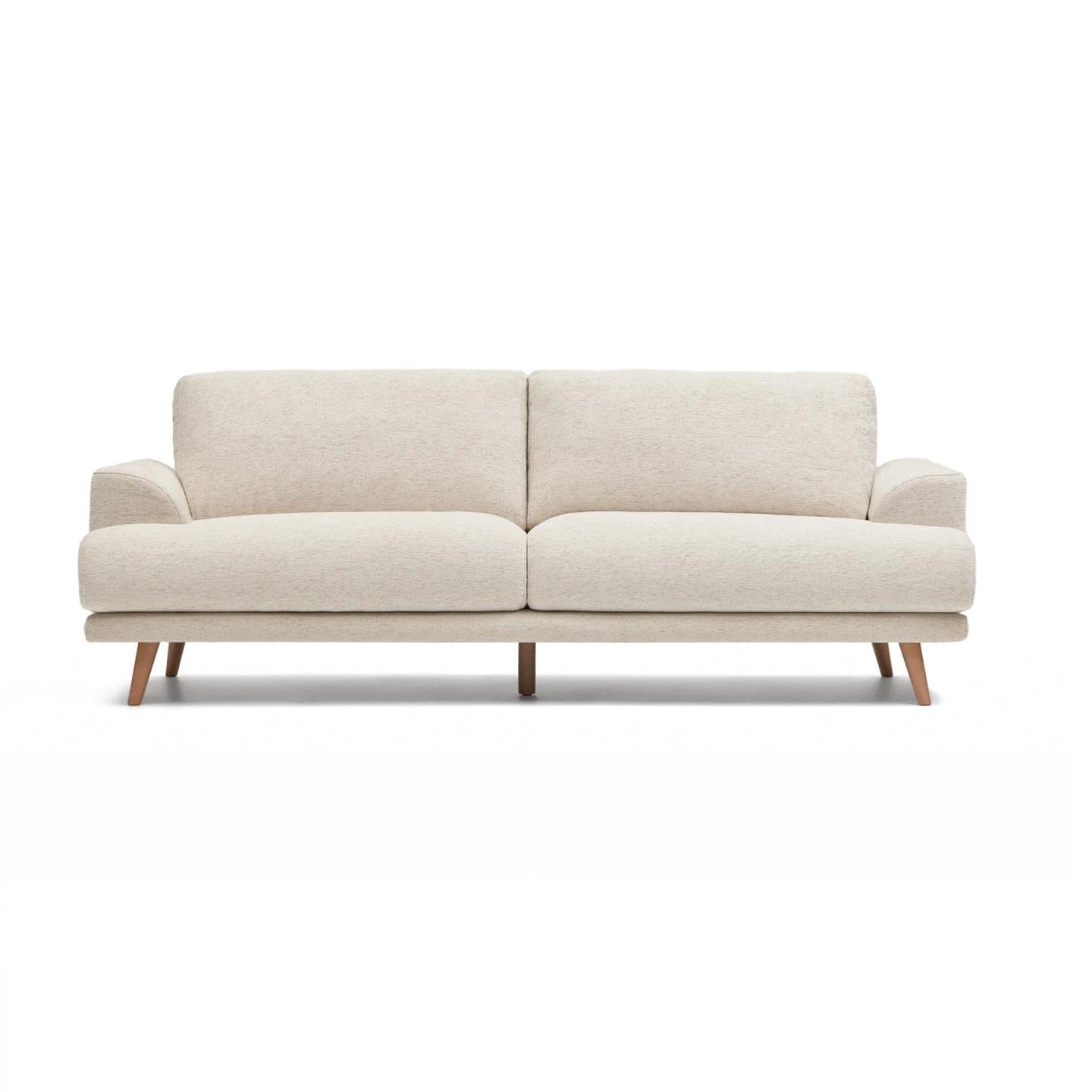 Sofa w tkaninie szenilowej KARIN kremowy La Forma    Eye on Design