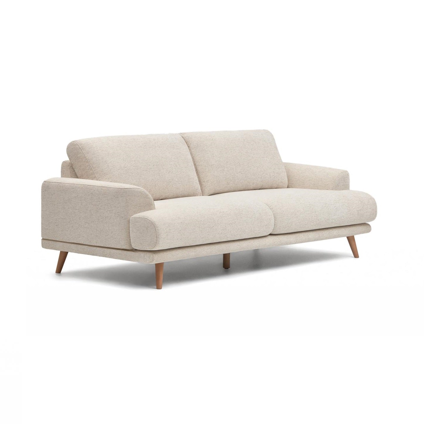 Sofa w tkaninie szenilowej KARIN kremowy La Forma 231 cm   Eye on Design
