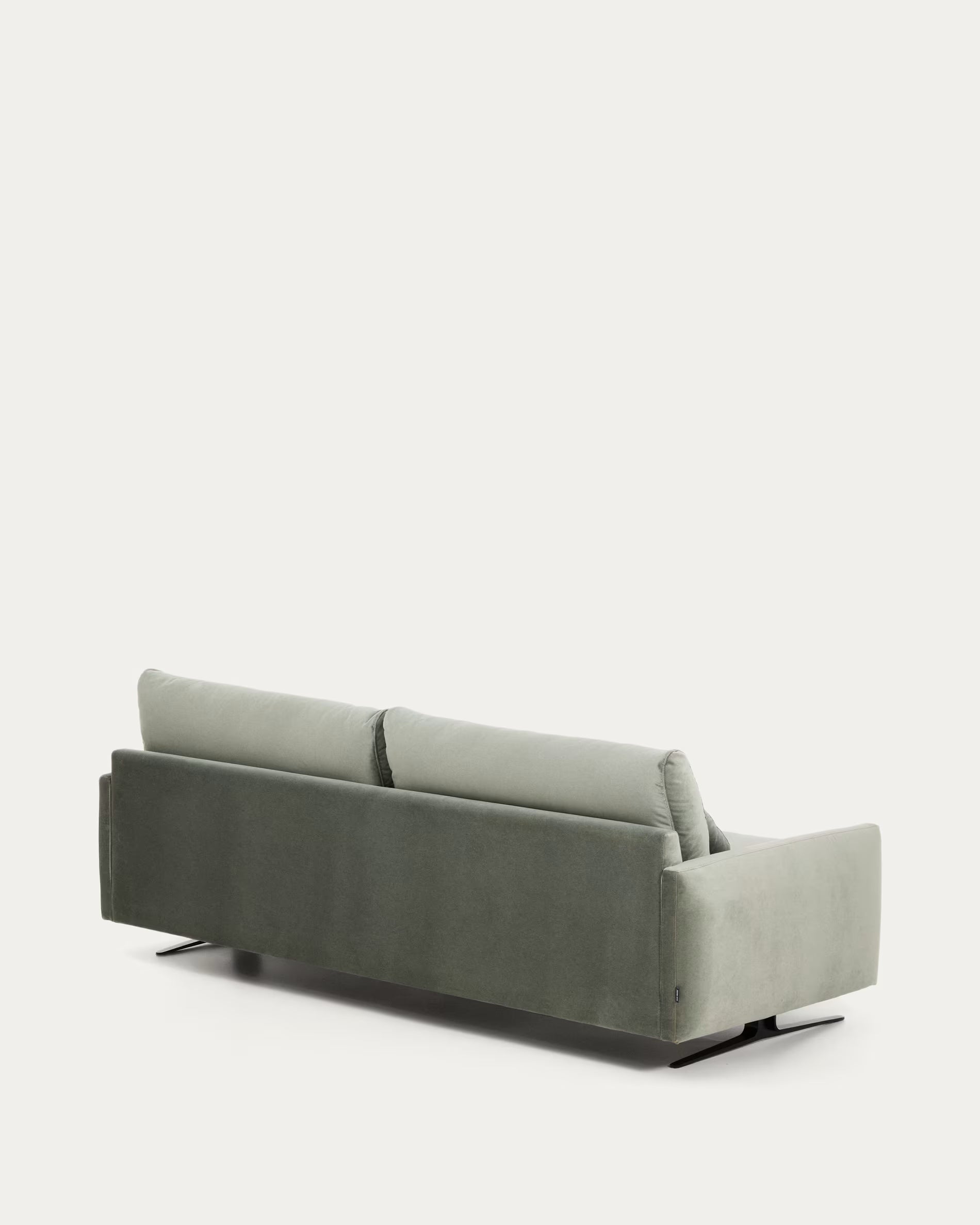 Sofa 3-Sitzer VELIRO grün mit schwarzem Gestell