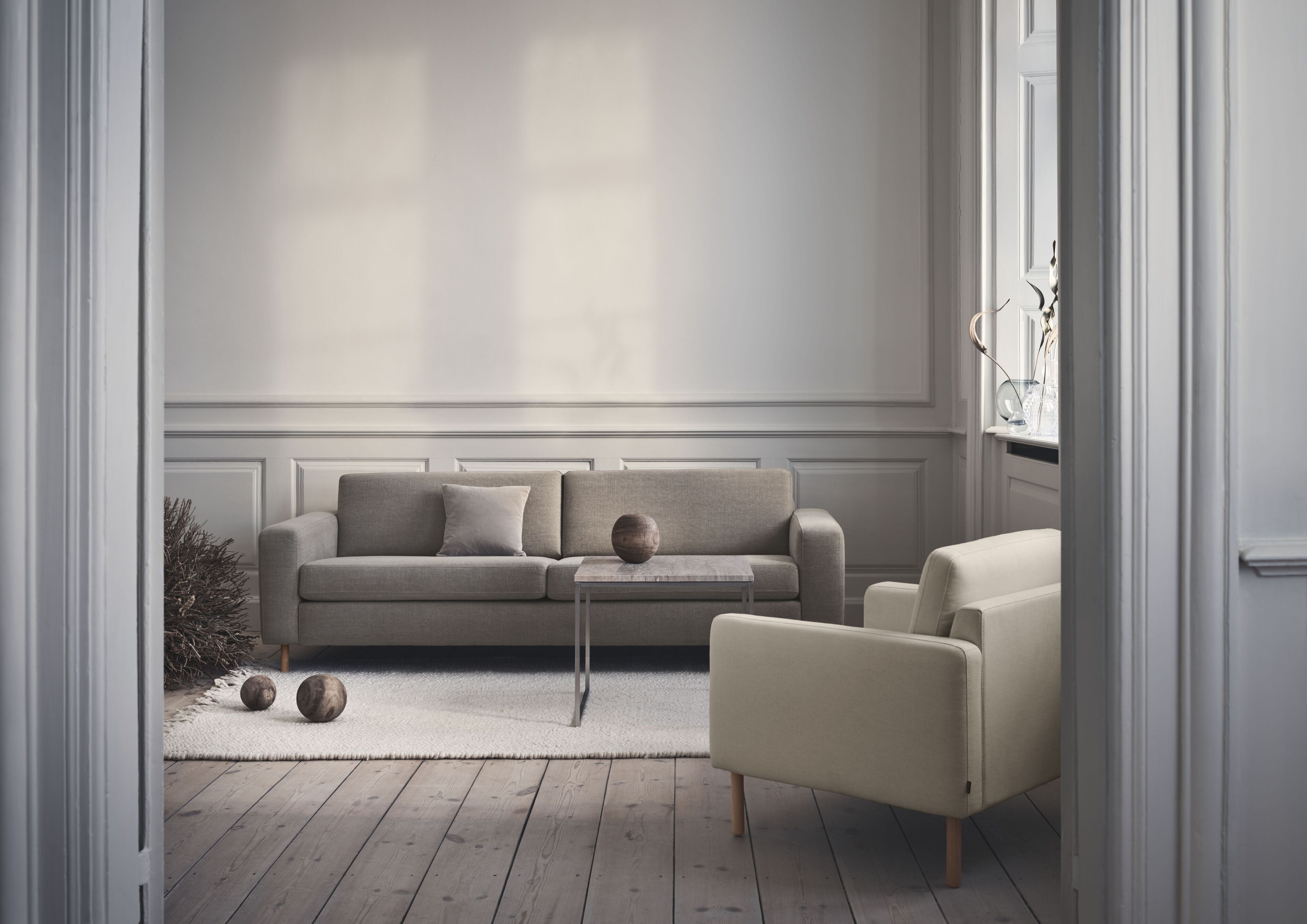 3-Personen-Sofa-Skandinavia-Basis aus Eichenholz