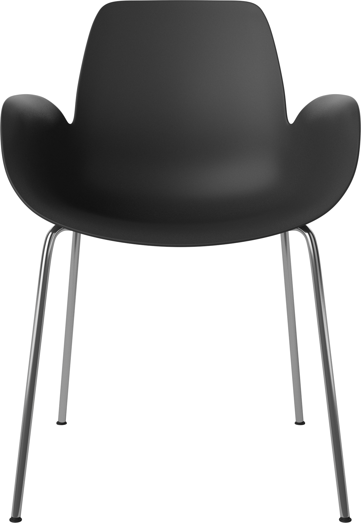 Chair with Seed Black armrests with a steel base