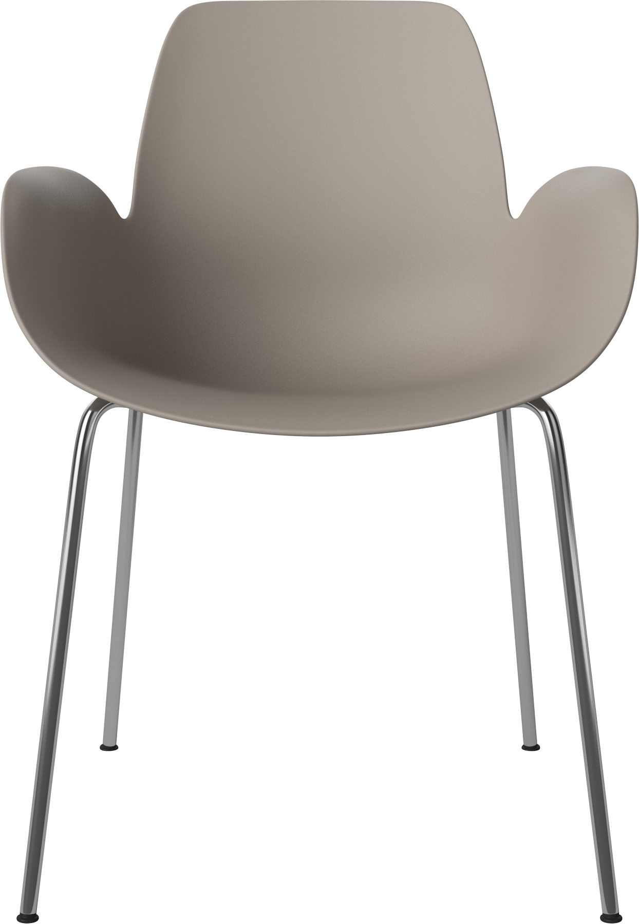 Chair with seed beige armrests with a steel base