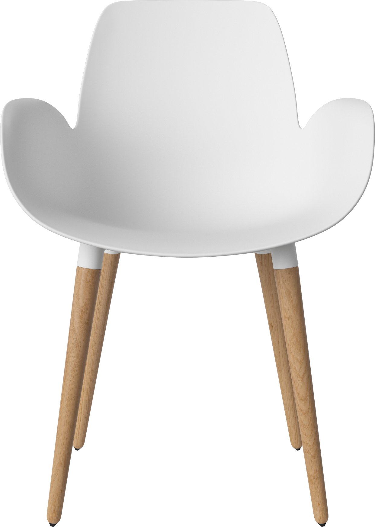 Chair with Seed White armrests with an oak base