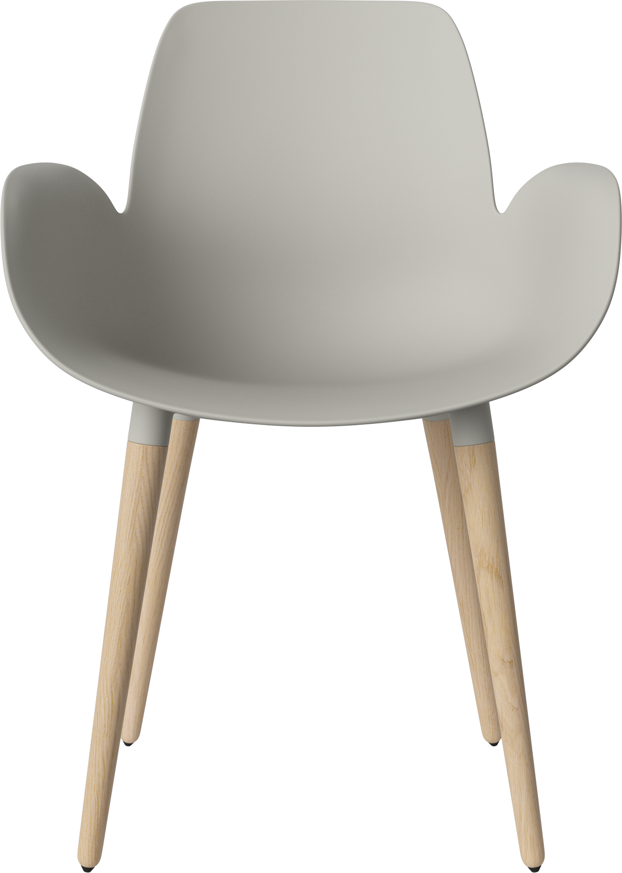 Chair with seed gray armrests with a whitened base