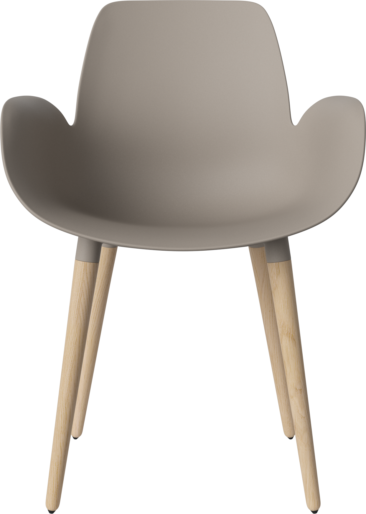 Chair with seed beige armrests with a whitened base