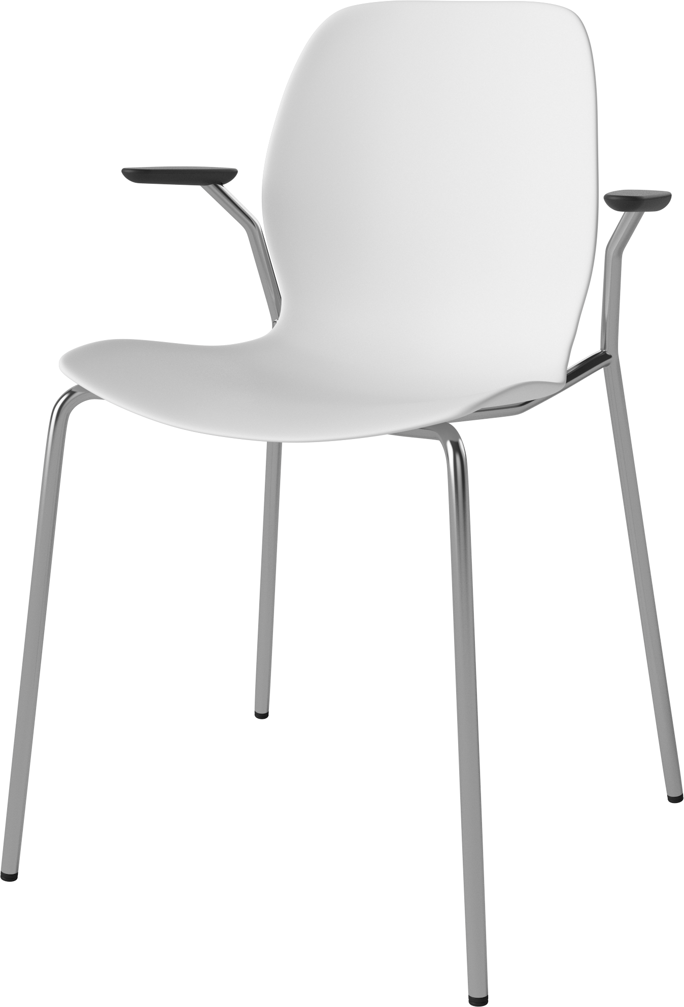 Seed white chair with a steel base