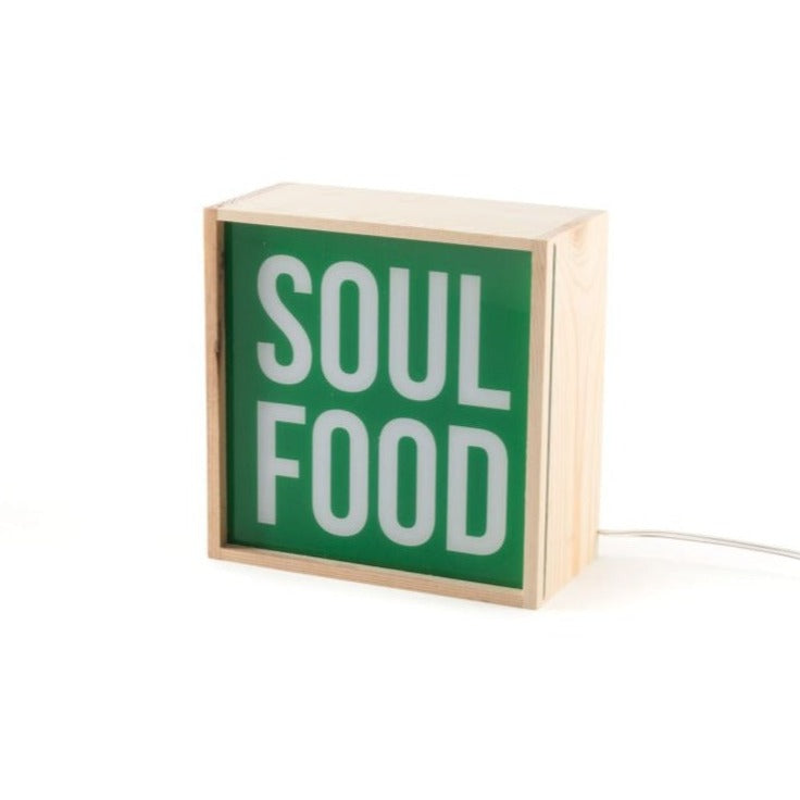 Lampa stołowa LIGHTHINK BOX CHANGE YOUR MIND / LOVE / SOUL FOOD Seletti    Eye on Design