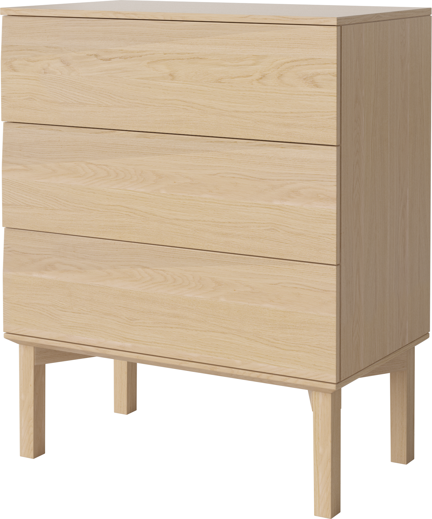 Silent chest of drawers bleached oak wood