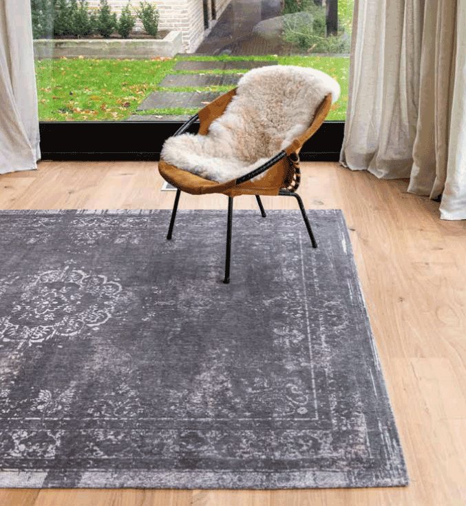 Medallion stone gray rug