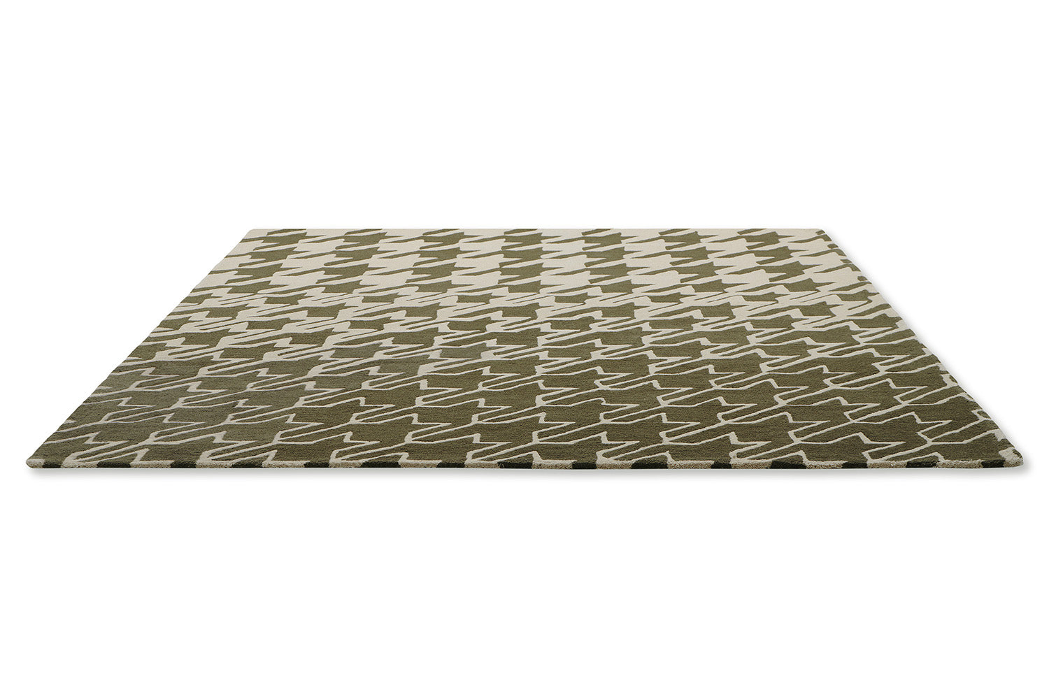 Dywan w pepitkę HOUNDSTOOTH GREY beżowo-zielony