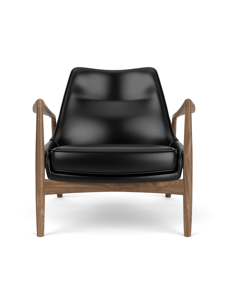 THE SEAL armchair black leather with walnut base [Julia]