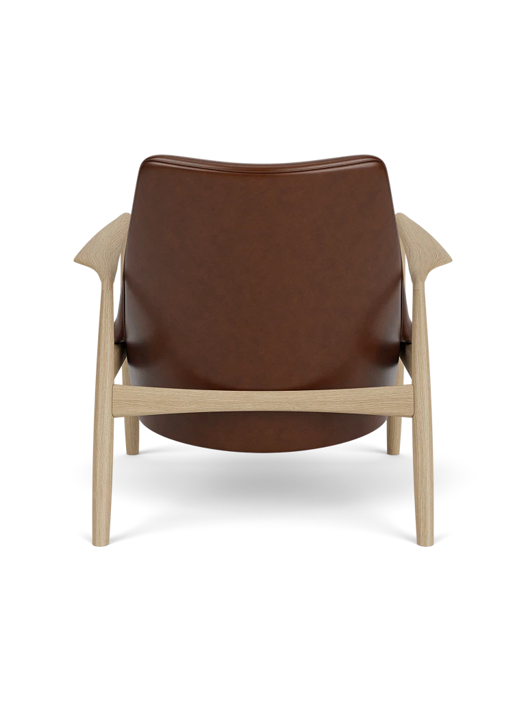 THE SEAL armchair brown leather with oak base [Julia]