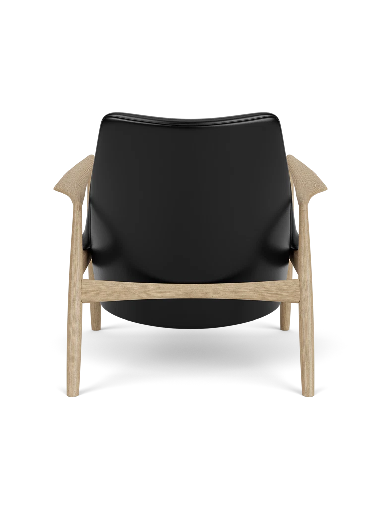THE SEAL armchair black leather with oak base [Julia]