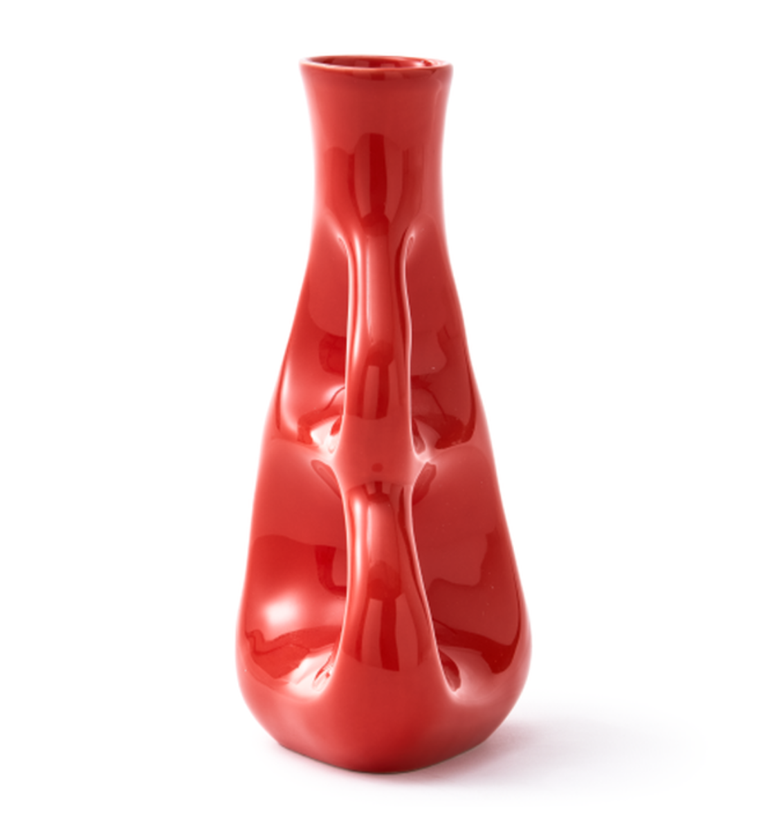 THREE EARS coral red vase