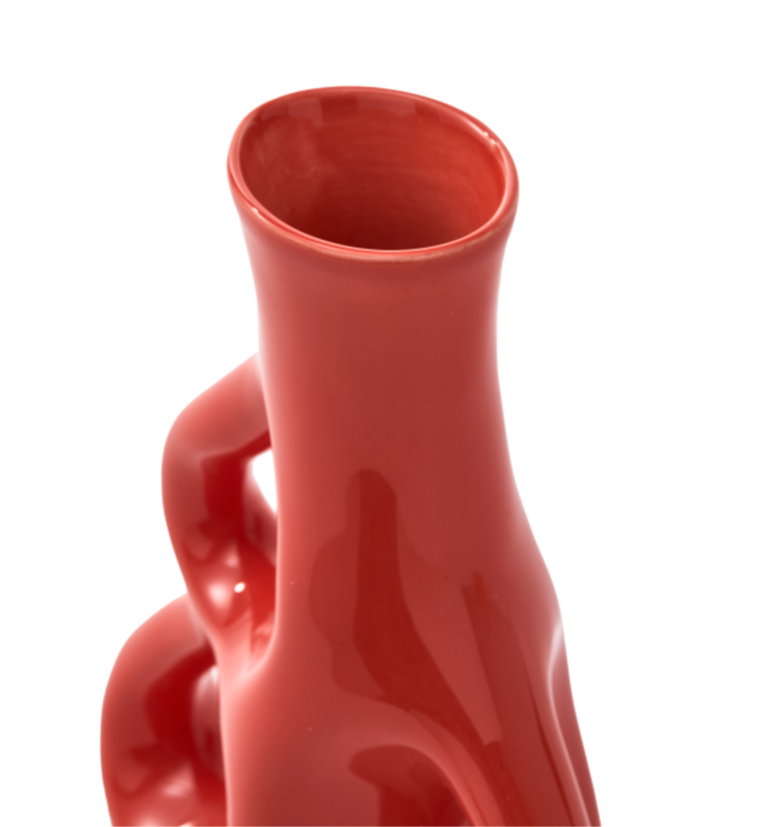 THREE EARS coral red vase