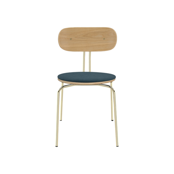 Krzesło CURIOUS granatowy ze złotą podstawą UMAGE    Eye on Design