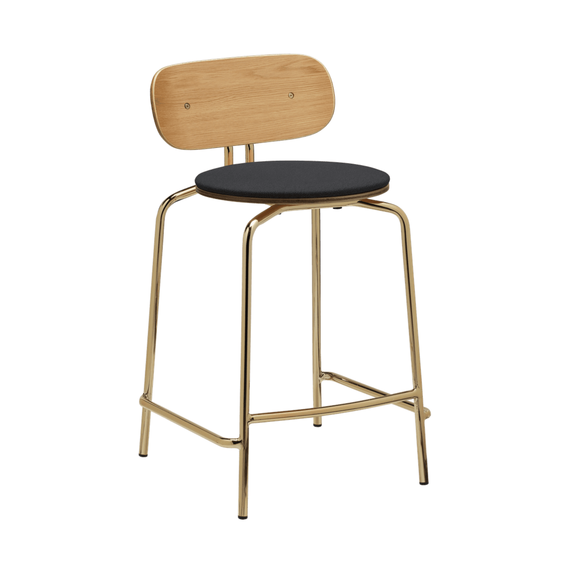 Anthracite Curious Hocker with a golden base
