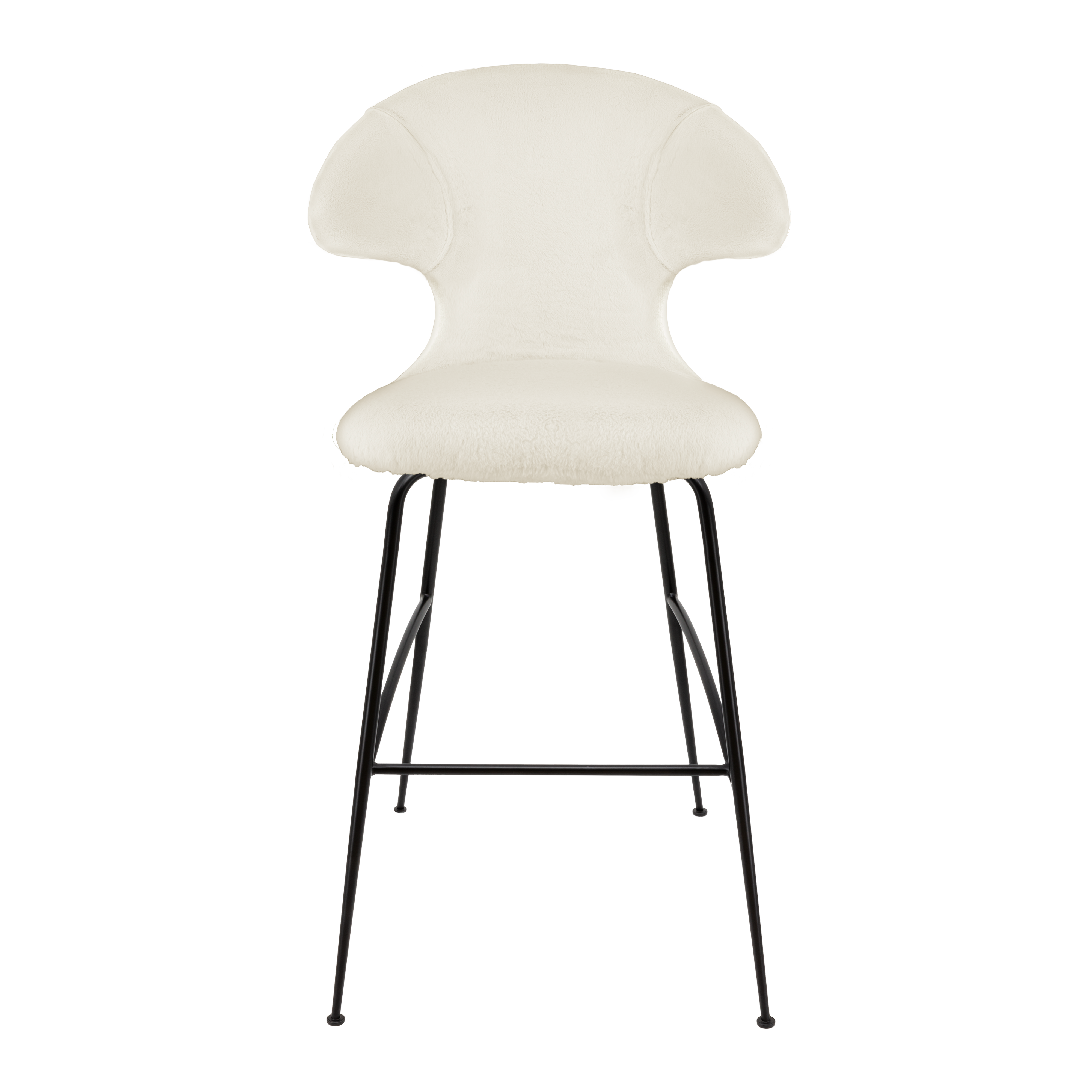 Krzesło barowe TIME FLIES kremowy plusz z czarną podstawą UMAGE 112 cm   Eye on Design