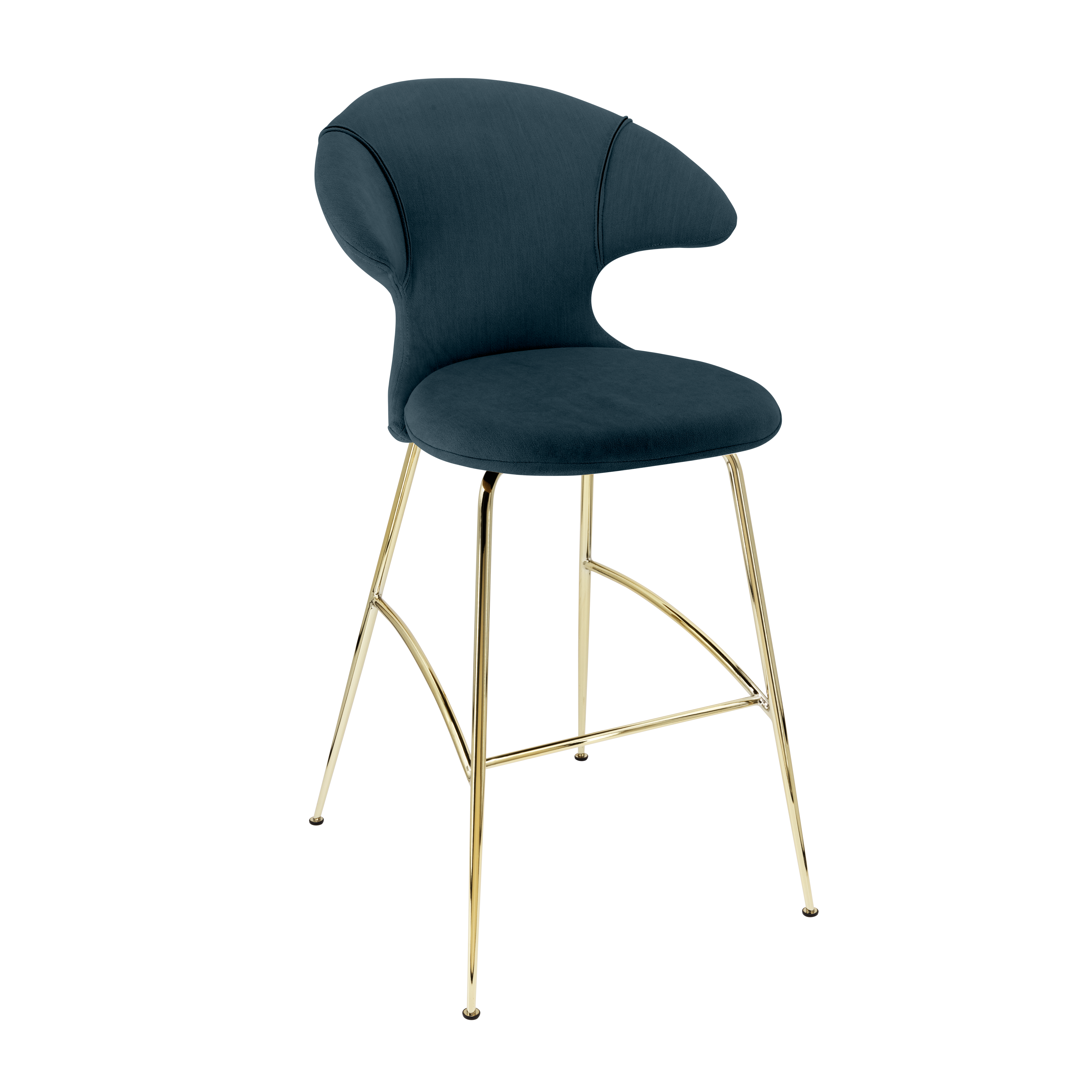 Krzesło barowe TIME FLIES granatowy ze złotą podstawą UMAGE    Eye on Design