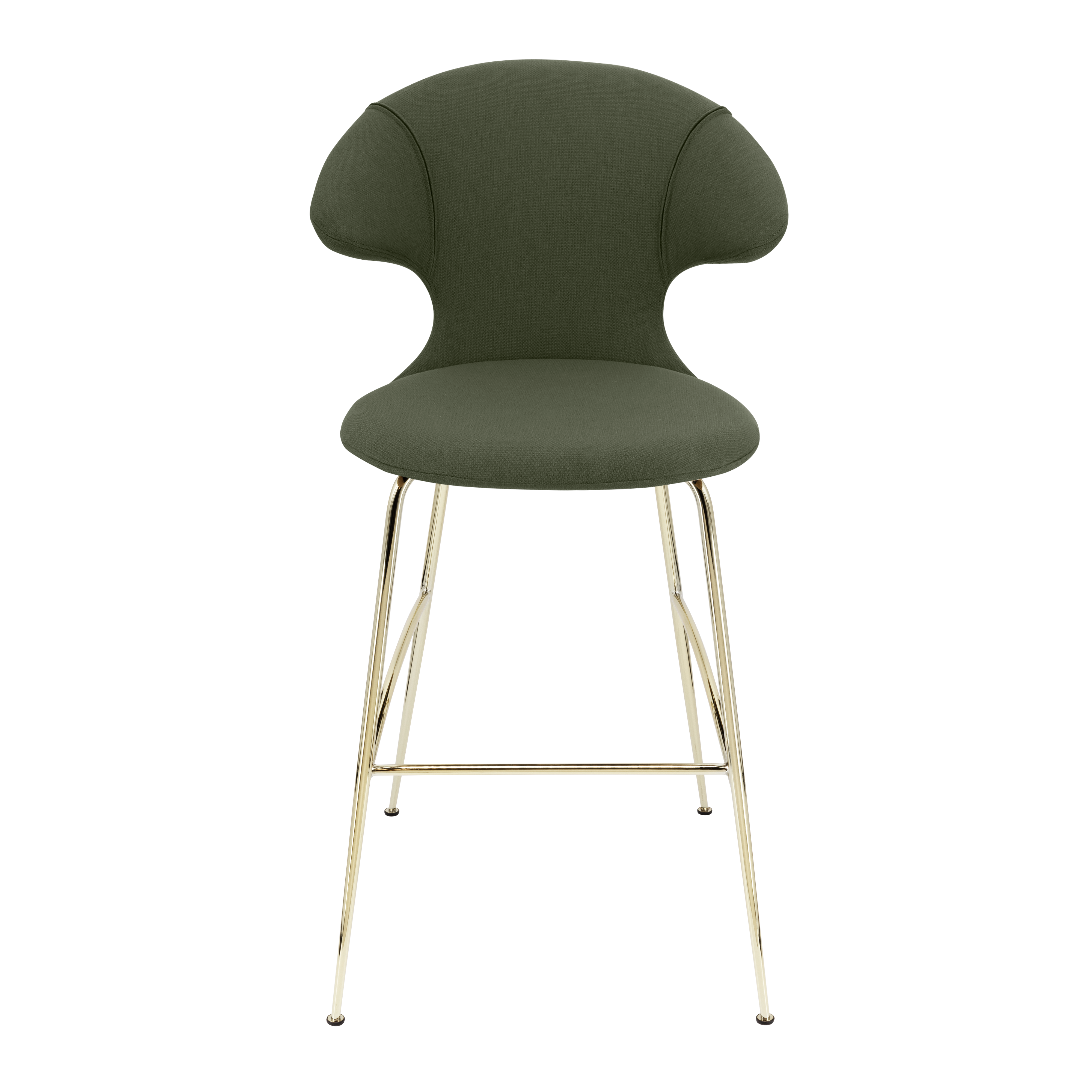 Krzesło barowe TIME FLIES oliwkowy ze złotą podstawą UMAGE 112 cm   Eye on Design