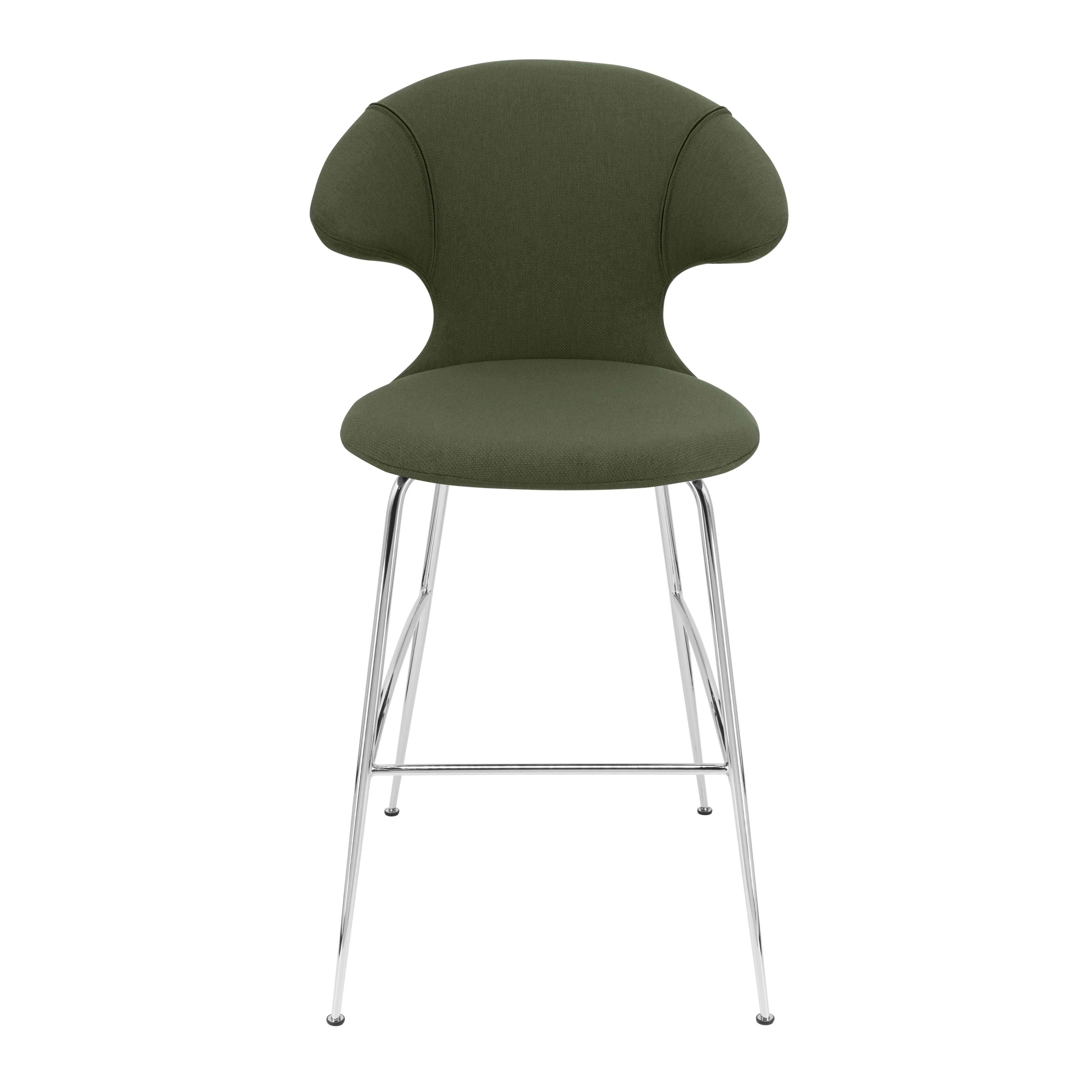 Krzesło barowe TIME FLIES oliwkowy ze srebrną podstawą UMAGE 112 cm   Eye on Design