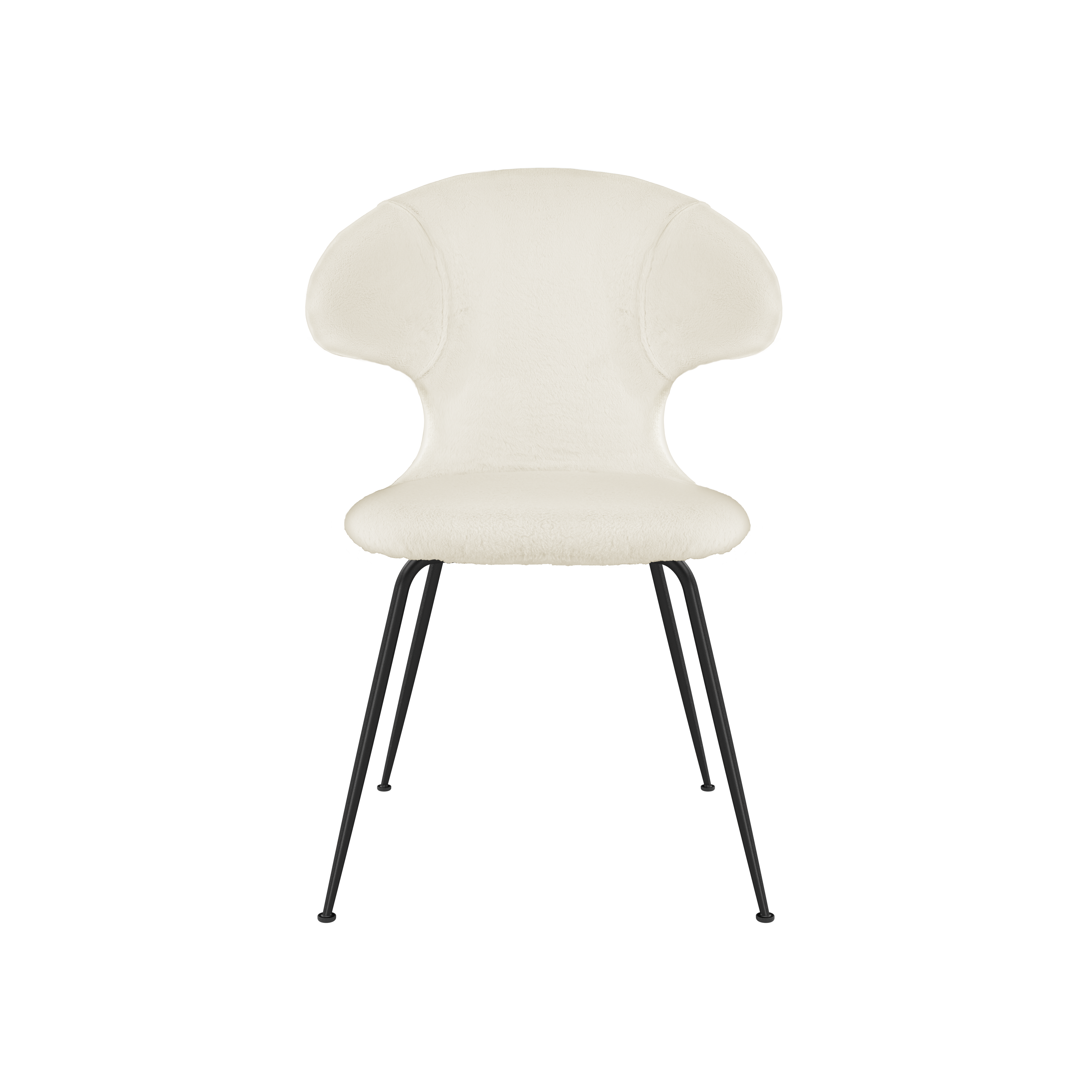 Krzesło TIME FLIES kremowy plusz z czarną podstawą UMAGE    Eye on Design