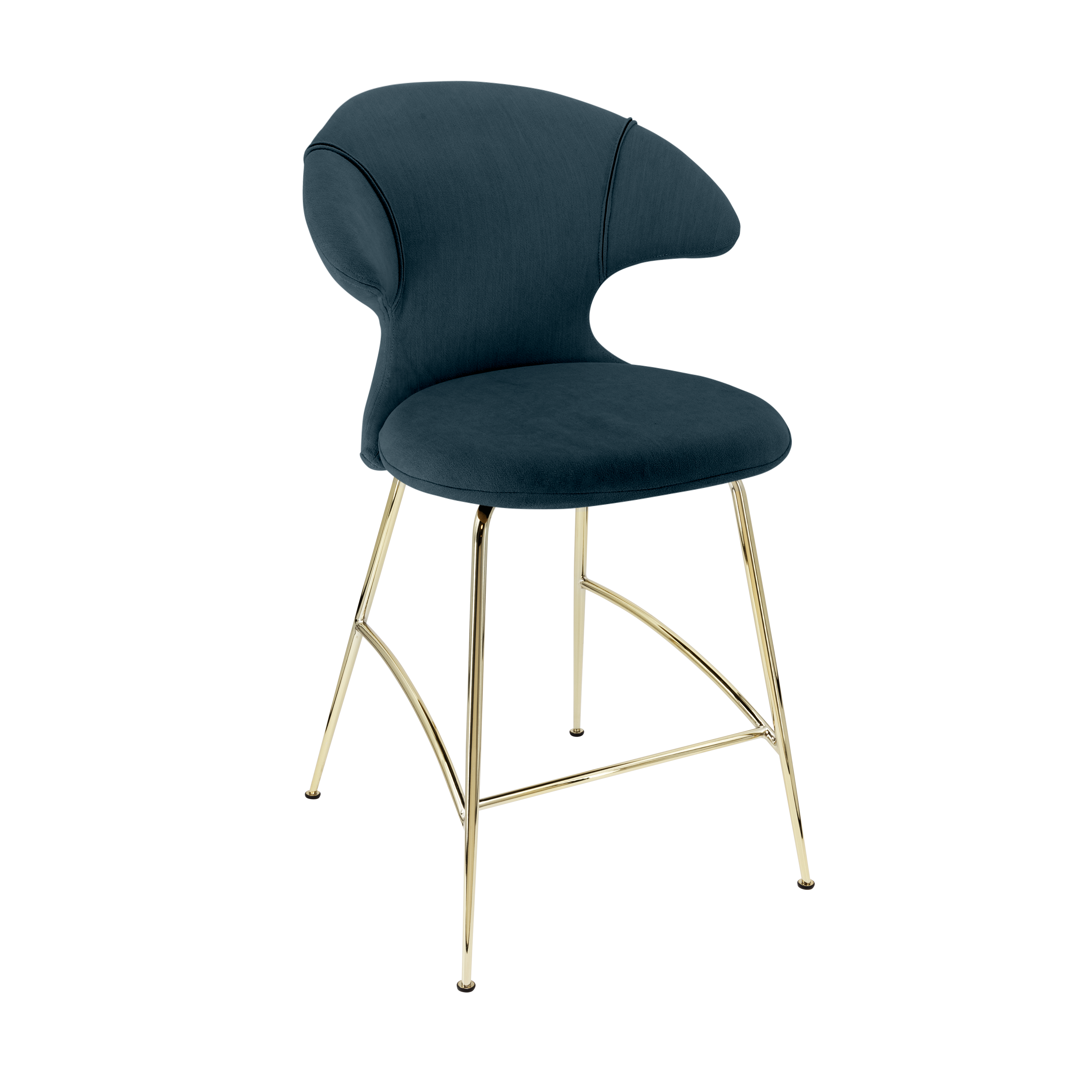 Krzesło barowe TIME FLIES granatowy ze złotą podstawą UMAGE    Eye on Design