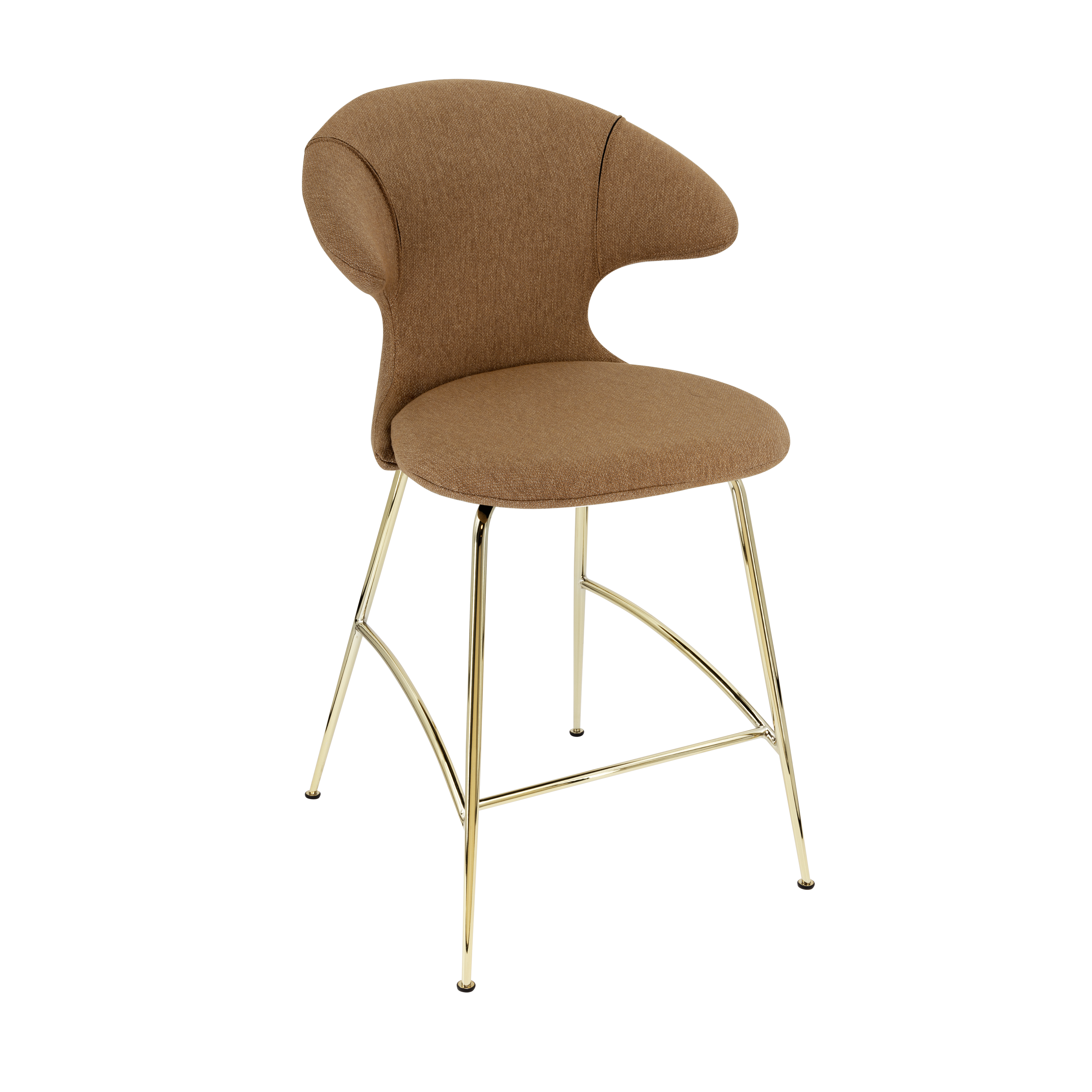 Krzesło barowe TIME FLIES karmelowy ze złotą podstawą UMAGE    Eye on Design