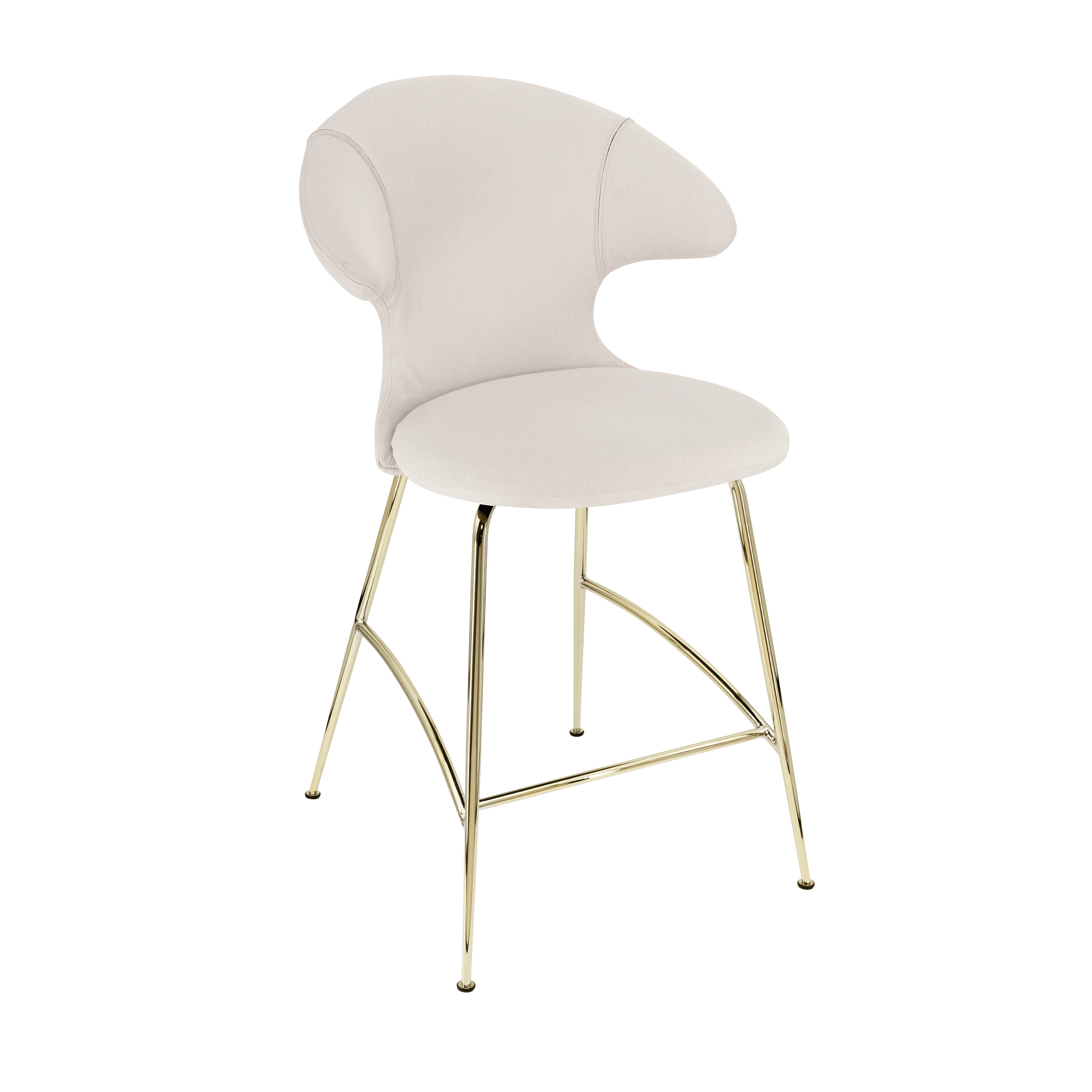 Krzesło barowe TIME FLIES beżowy ze złotą podstawą UMAGE    Eye on Design