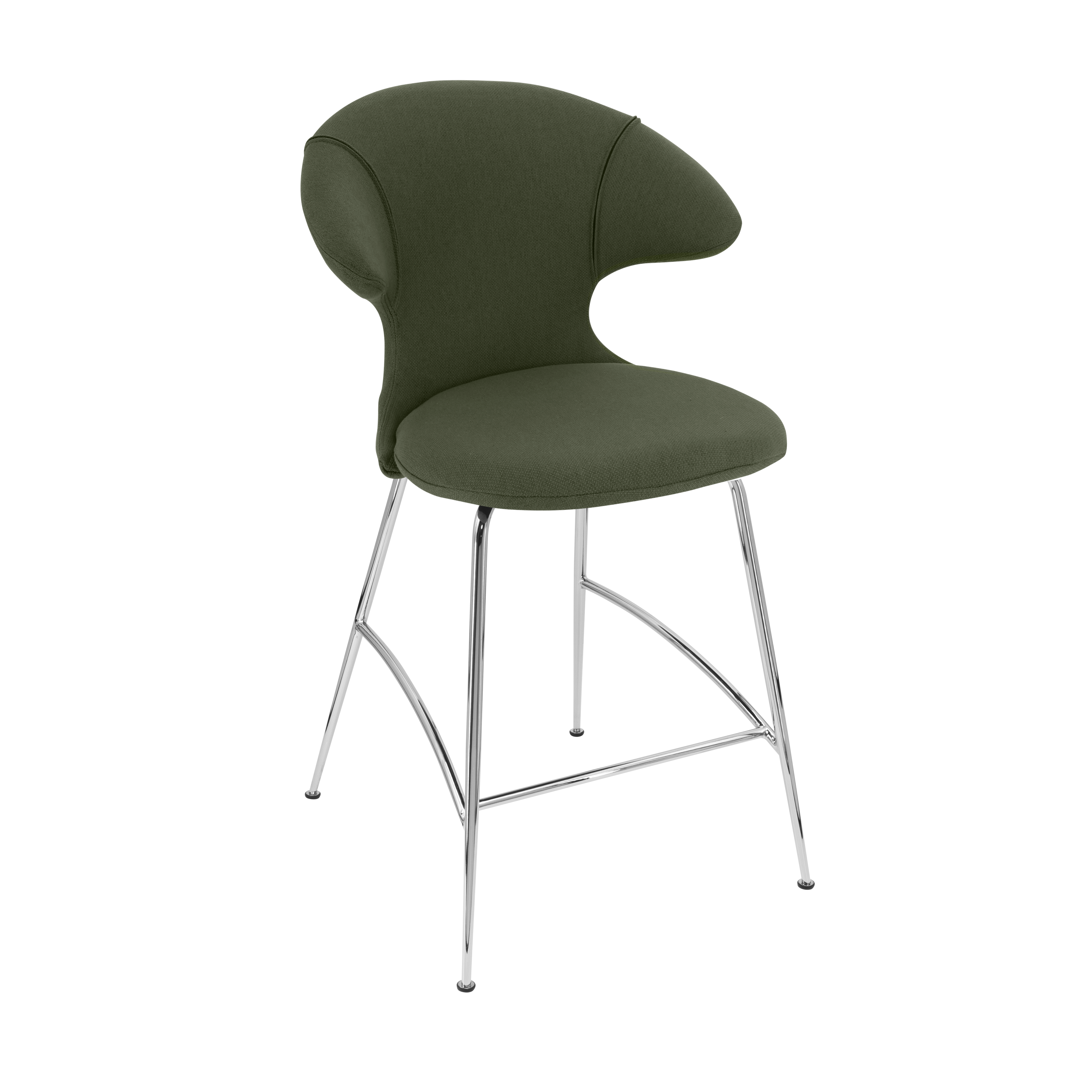 Krzesło barowe TIME FLIES oliwkowy ze srebrną podstawą UMAGE    Eye on Design