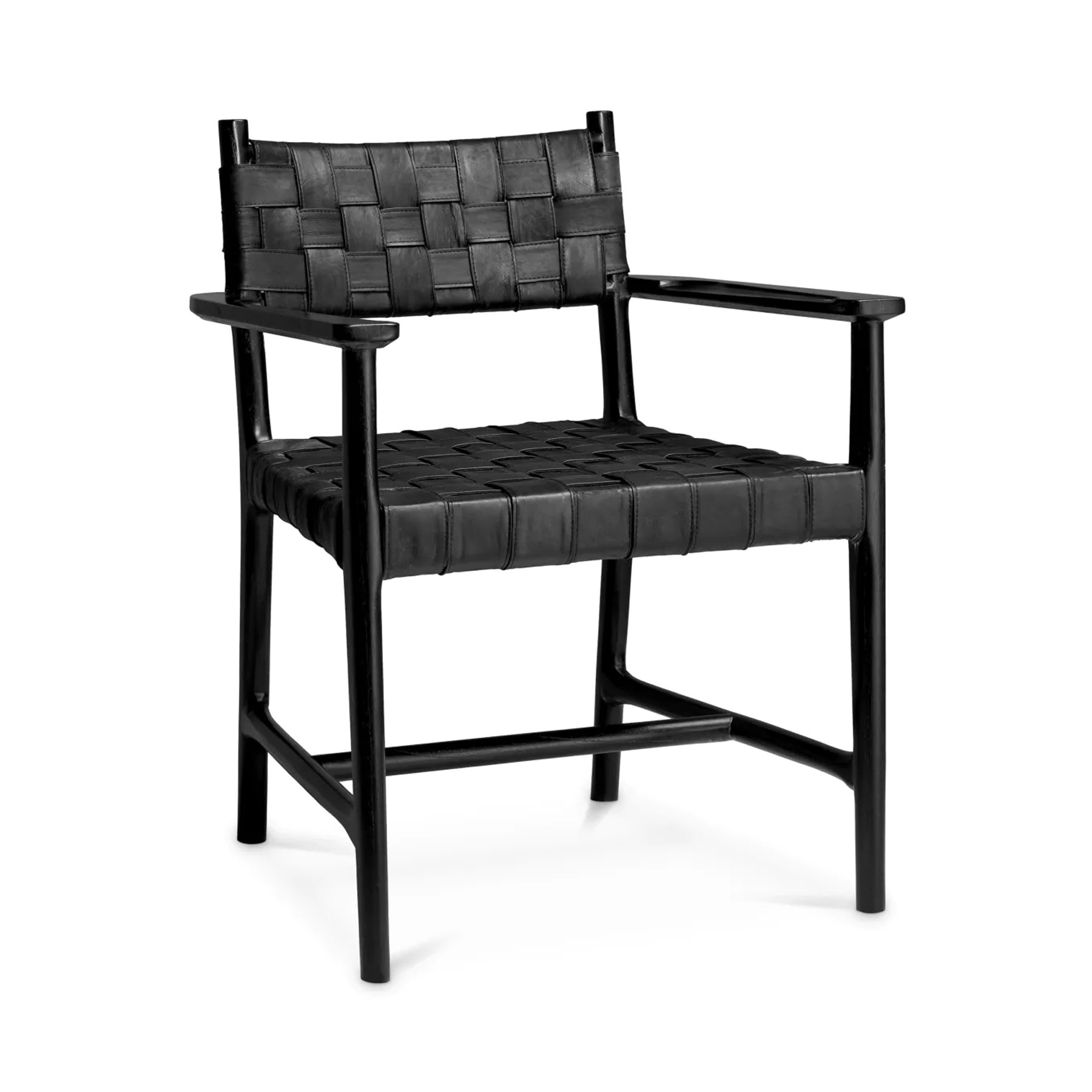 A chair with tiberio armrests black