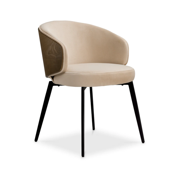 Camerota beige chair with a black base