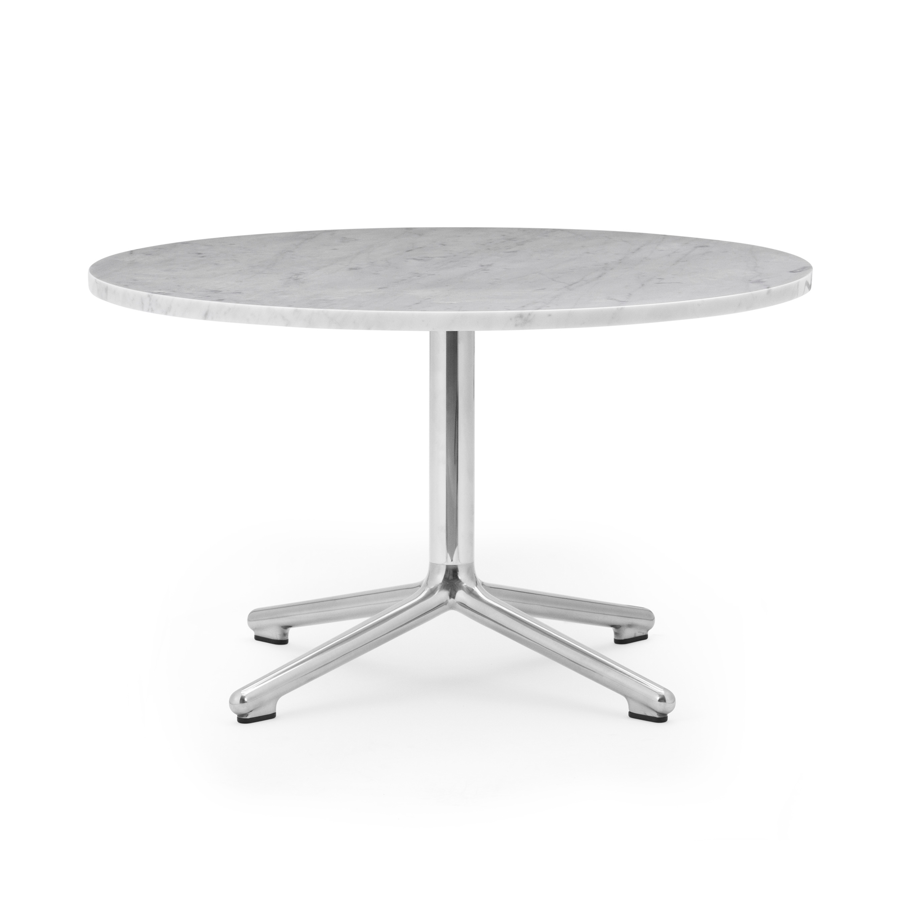 Coffee table Lunar White marble top with an aluminum base [OLA] [Amelia SPR]