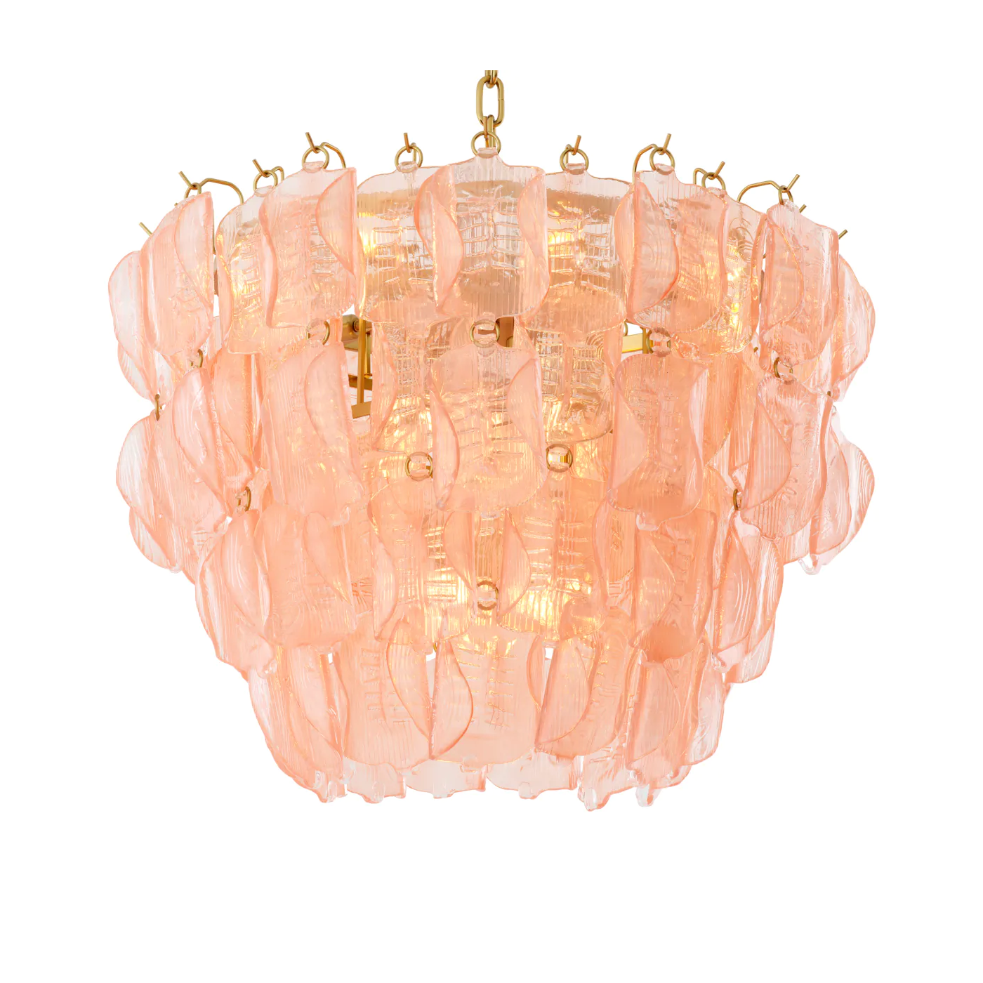 Solange pink glass chandelier