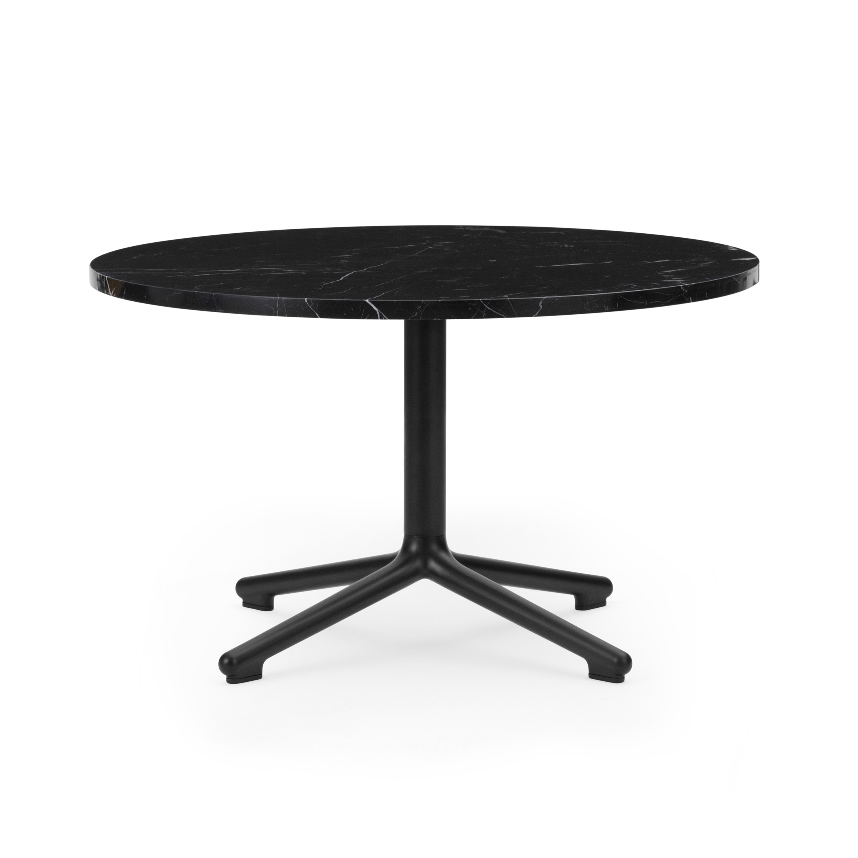 Coffee table Lunar black marble top with black base [Ola] [Amelia SPR]