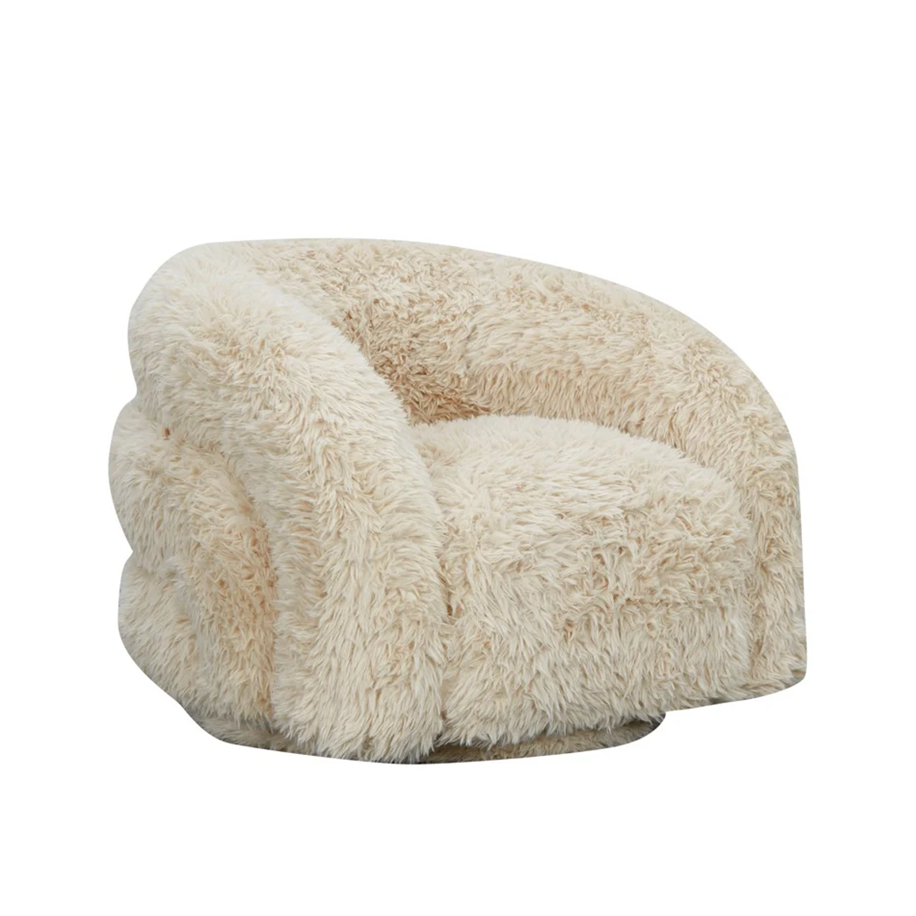 Children's armchair Lenny beige fur with a rotary base