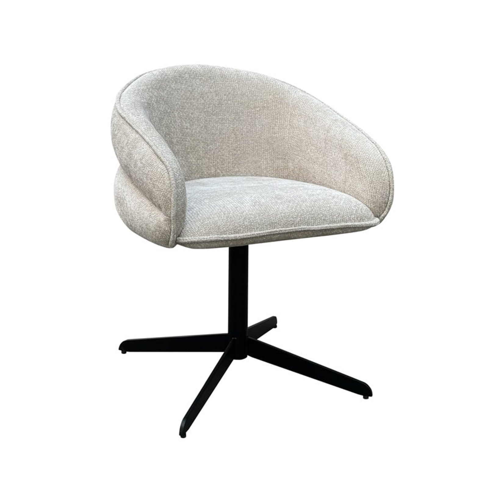 Angelina beige office chair with a black base