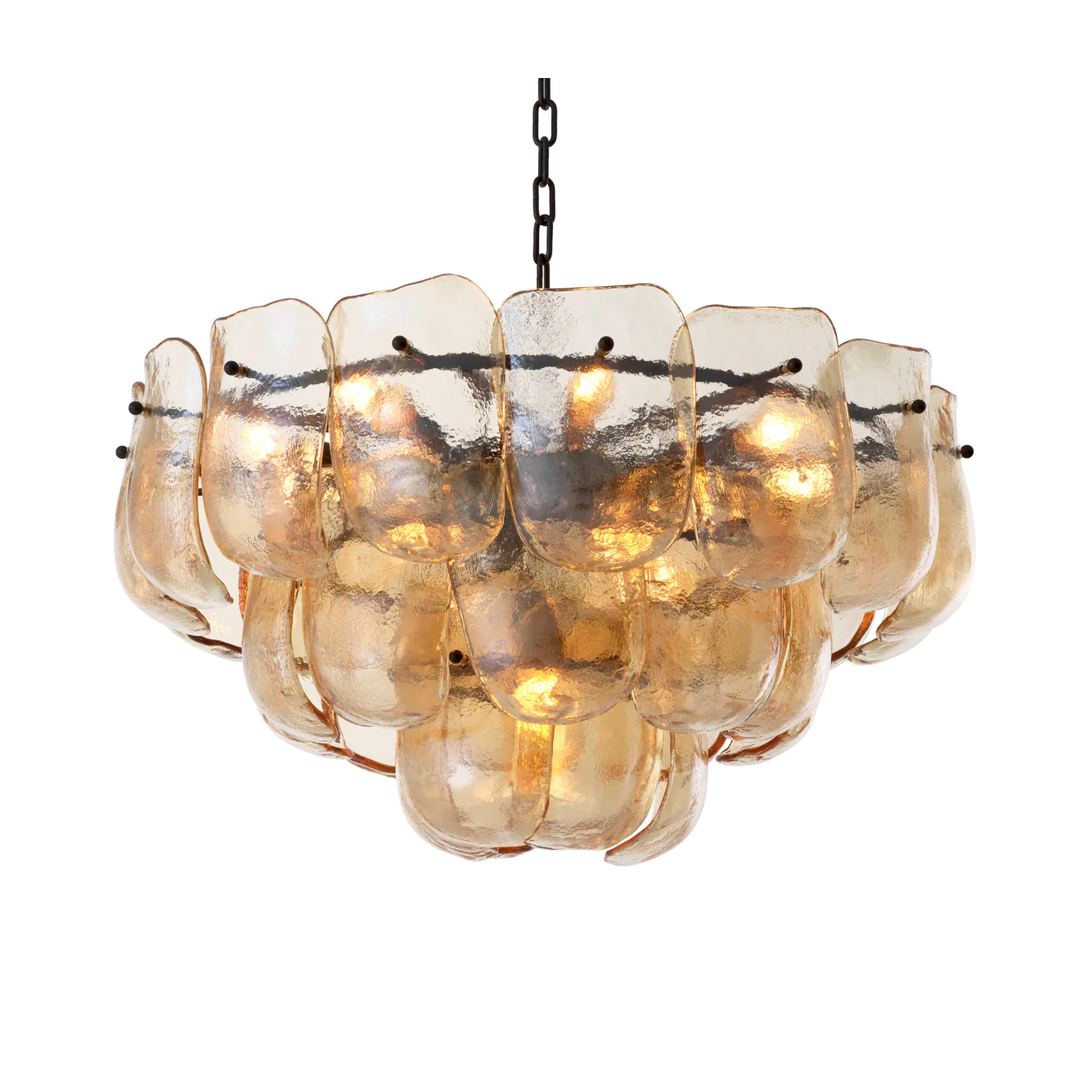 Gustave chandelier amber glass