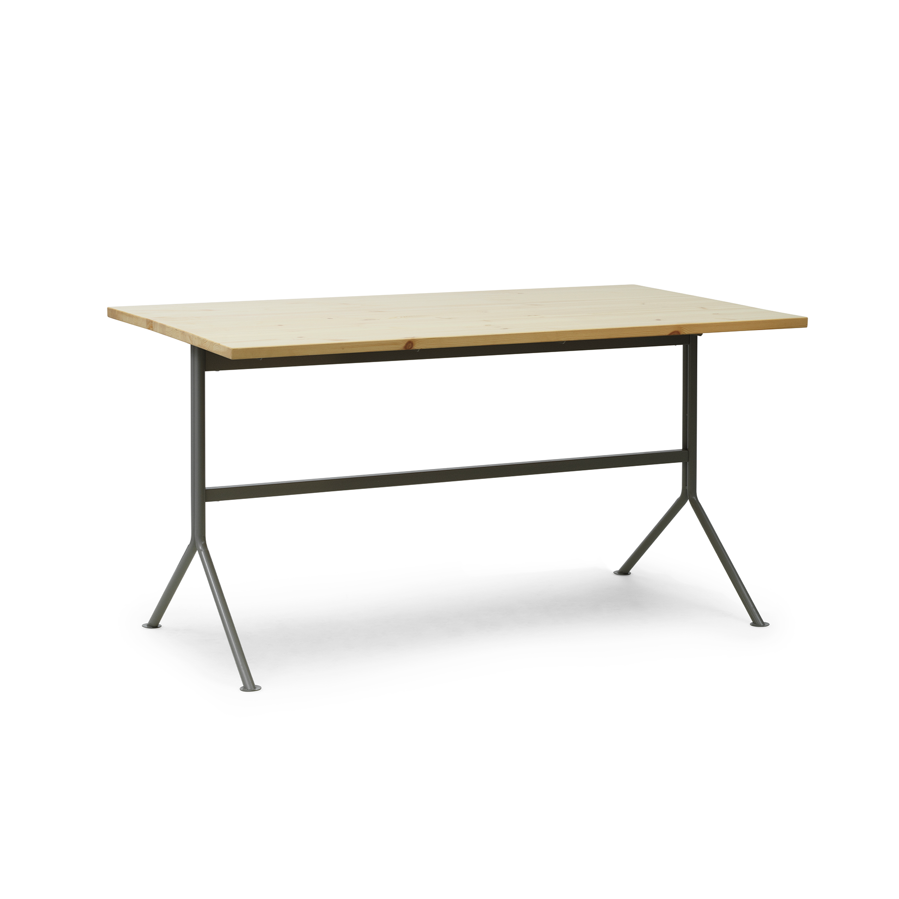 Kip Desk, natürliche Kiefer mit grauer Basis [Ola] [Amelia SPR]